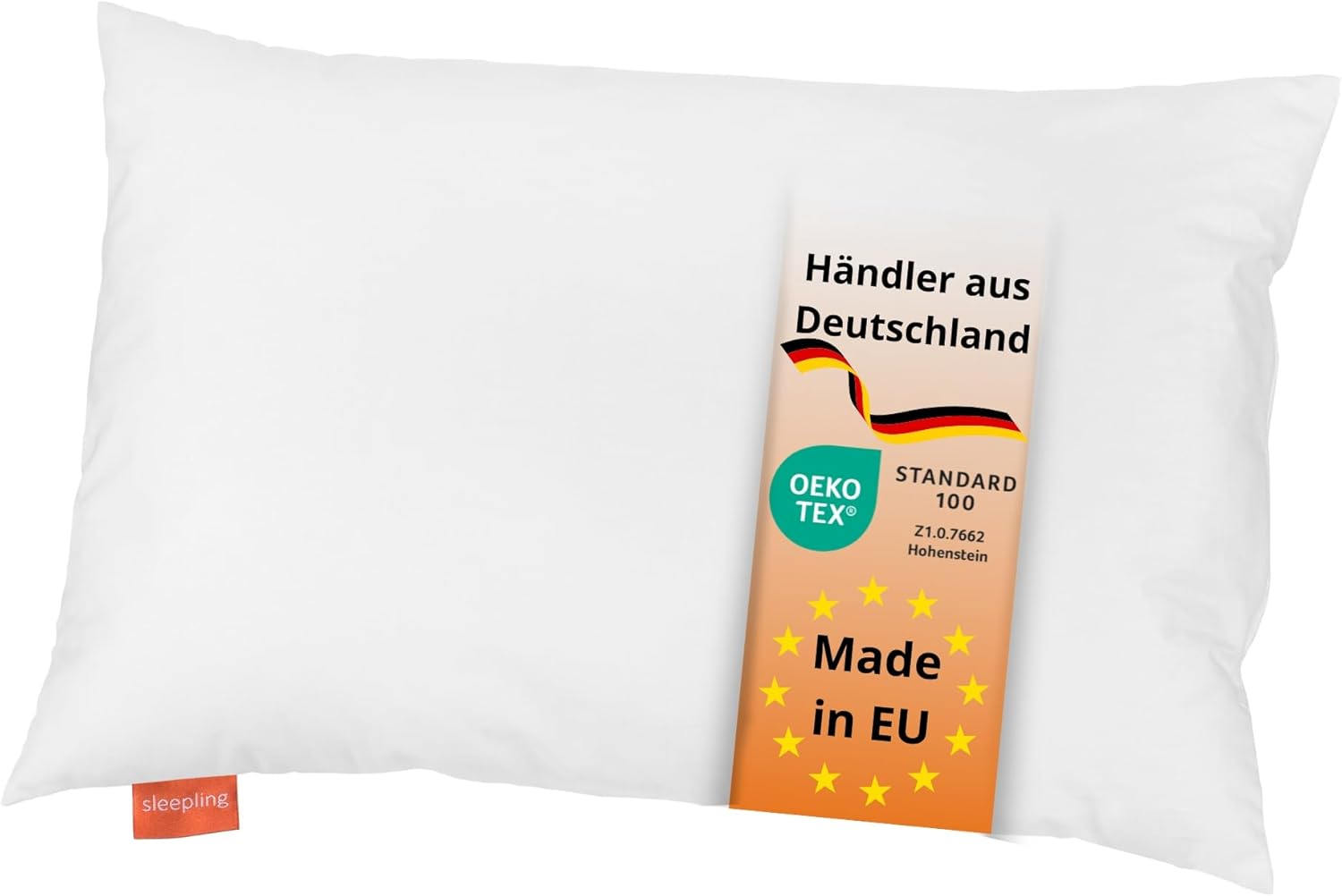 Detalle de sleepling Kinderkopfkissen 40x60 cm – Kopfkissen aus 100% Baumwolle, waschbar bis 60 Grad