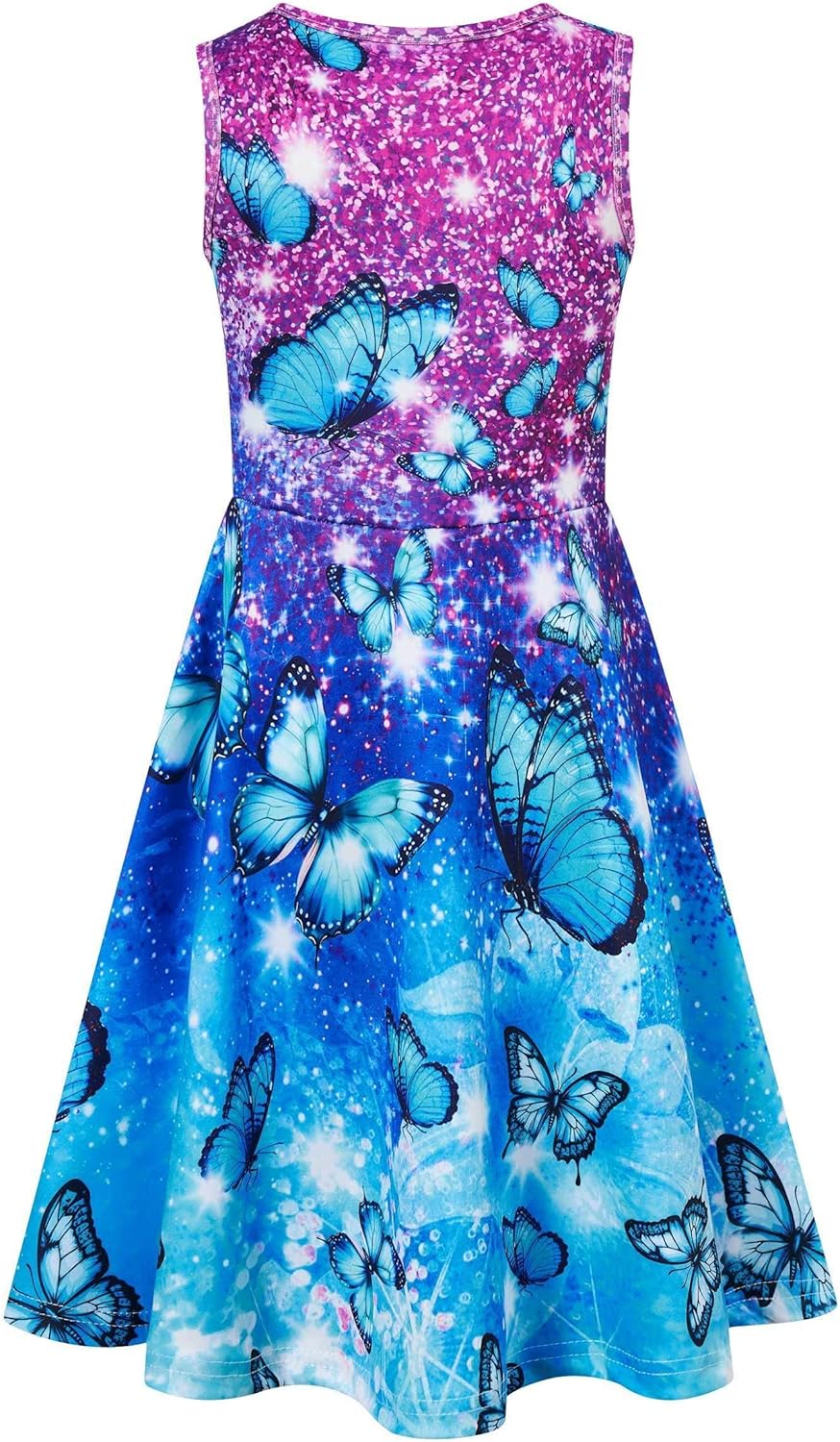 Thumbnail 3 de AIDEAONE Mädchenkleid Schmetterling A-Linie ärmelloses Sommerkleid (4–12 Jahre)