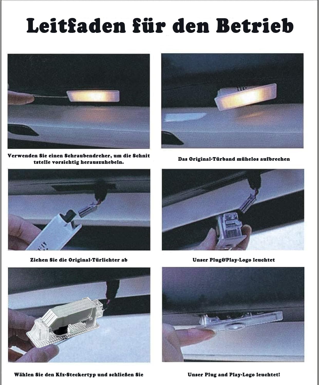 Thumbnail 5 de Krewua 4 luci per portiera auto 4K HD con proiezione laser: luci di benvenuto e proiezione porta