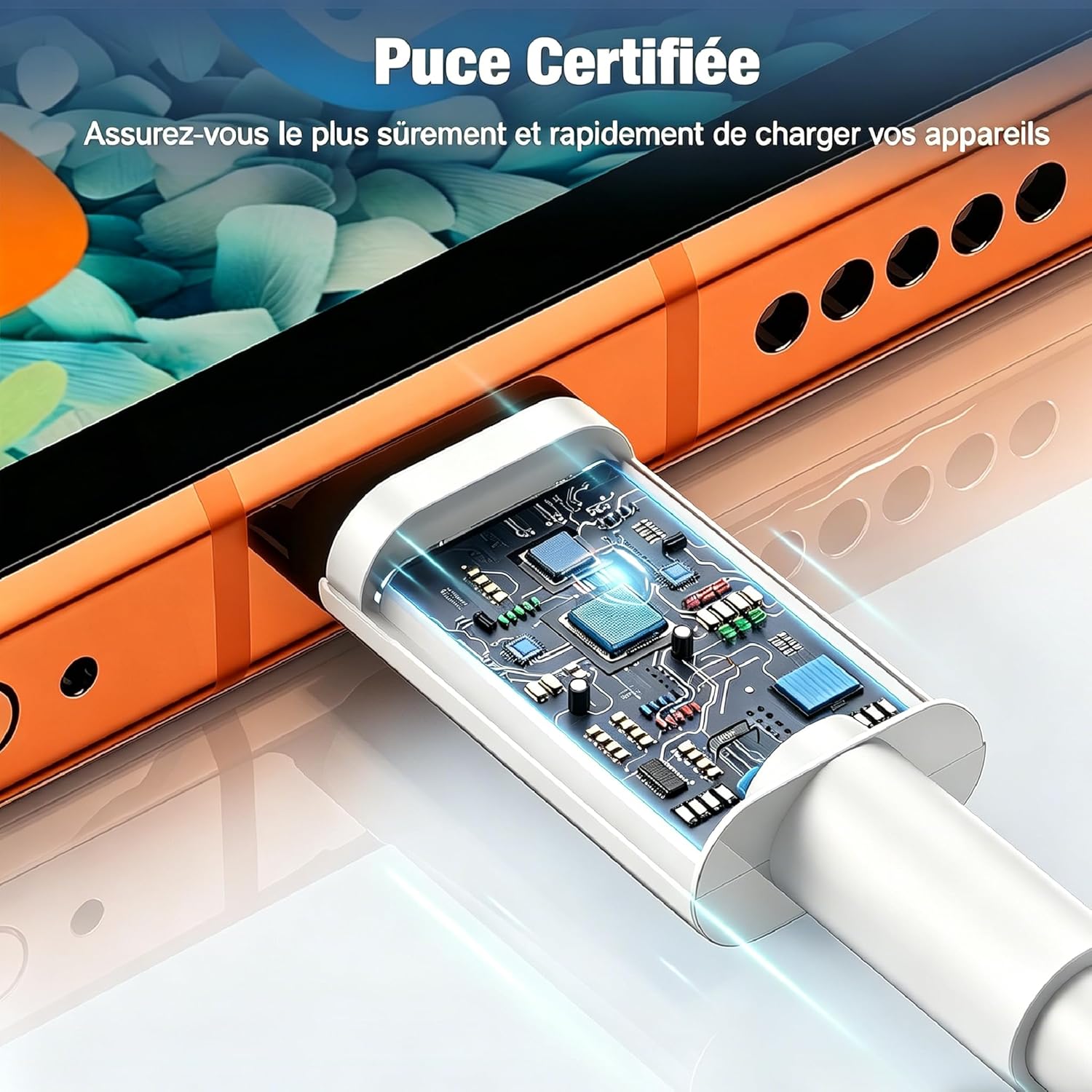 Thumbnail 5 de Chargeur USB‑C 45 W Yievis + câble USB‑C 2 m / 3 m pour iPhone 17 Pro Max, iPhone 16/15, iPad et Samsung Galaxy S