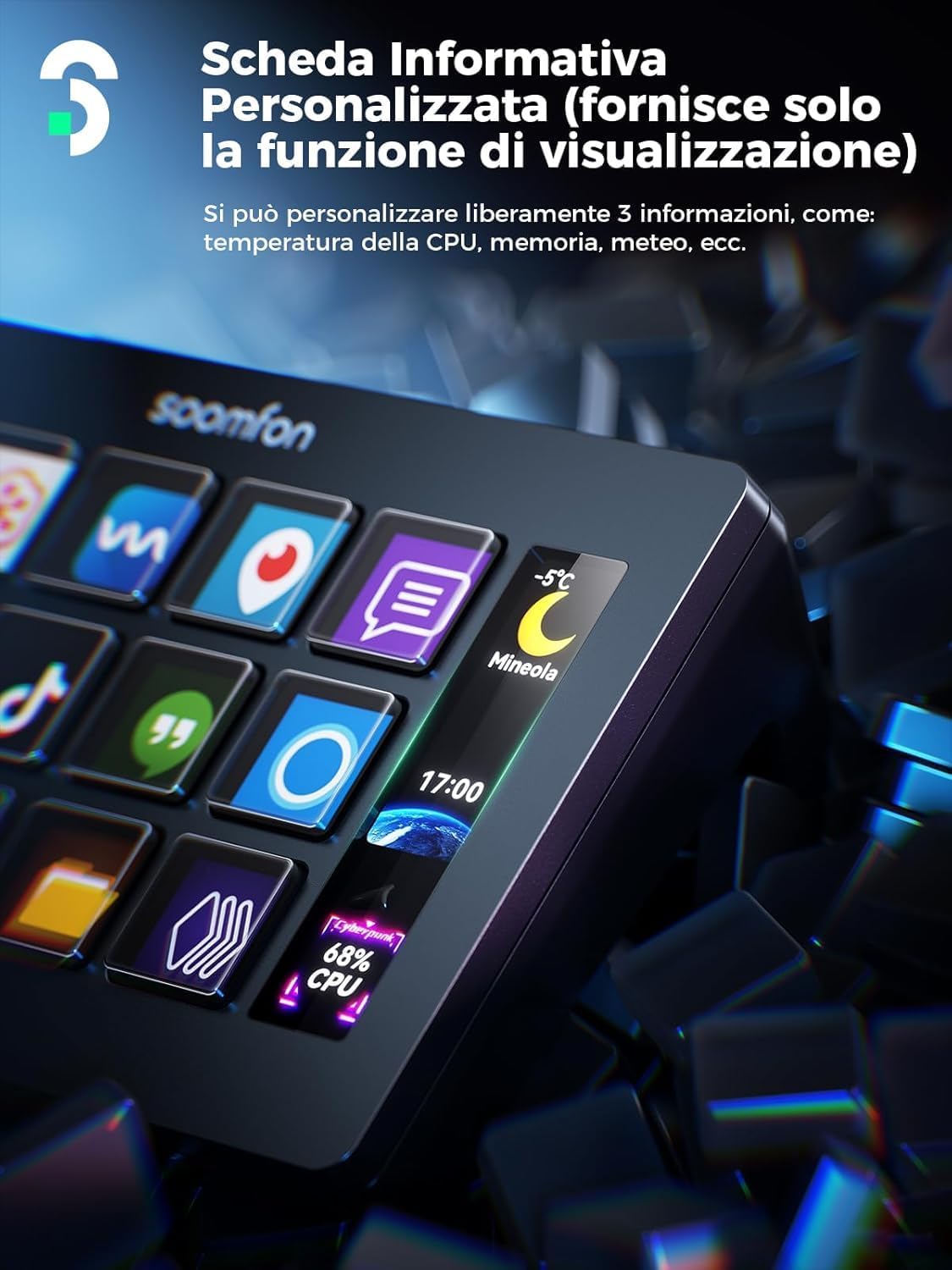 Thumbnail 4 de SOOMFON Stream Controller Deck V.2024 con 15 pulsanti LCD personalizzabili