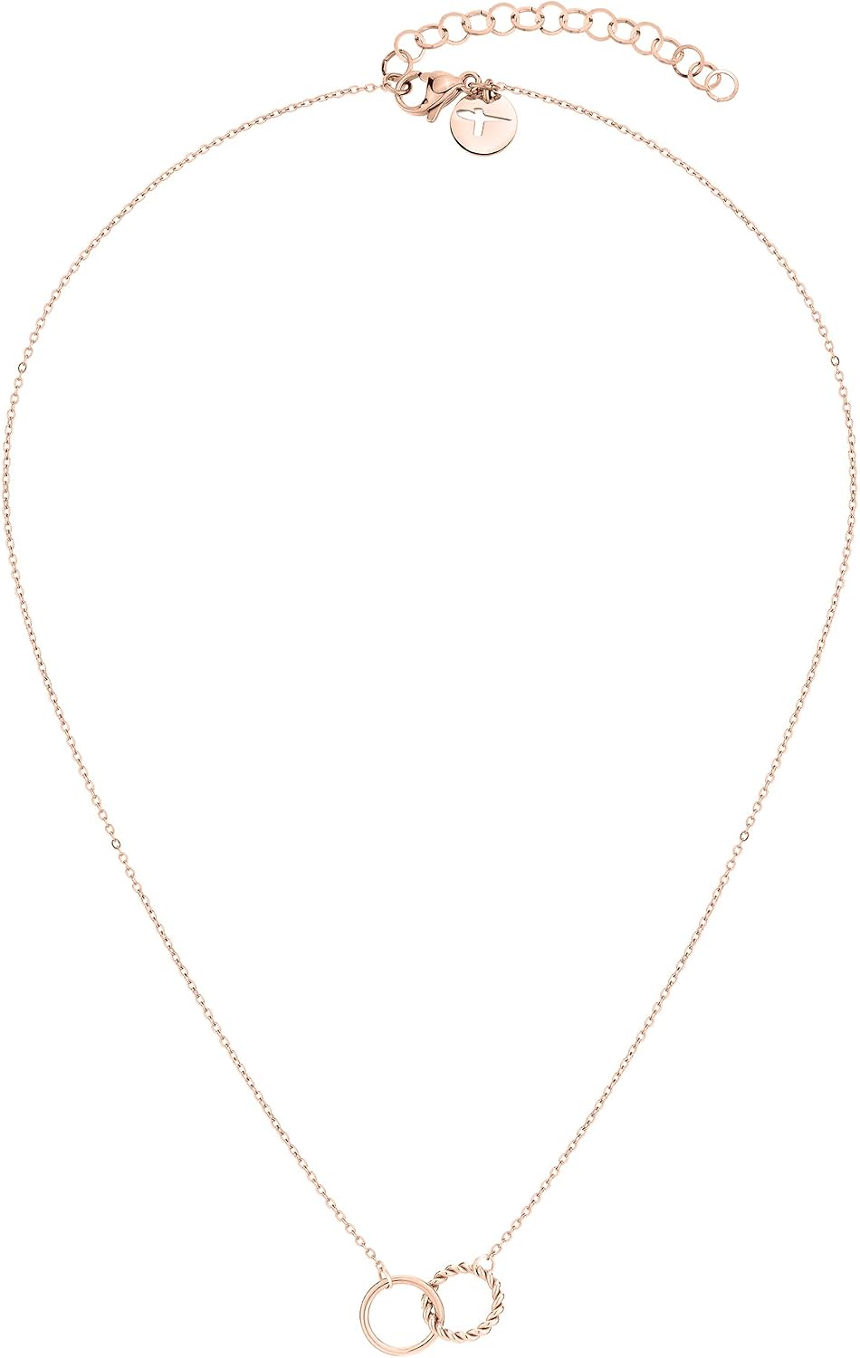 Detalle de Tamaris Halskette Damen mit Infinity-Anhängern – Edelstahl, IP Roségold, 45 cm