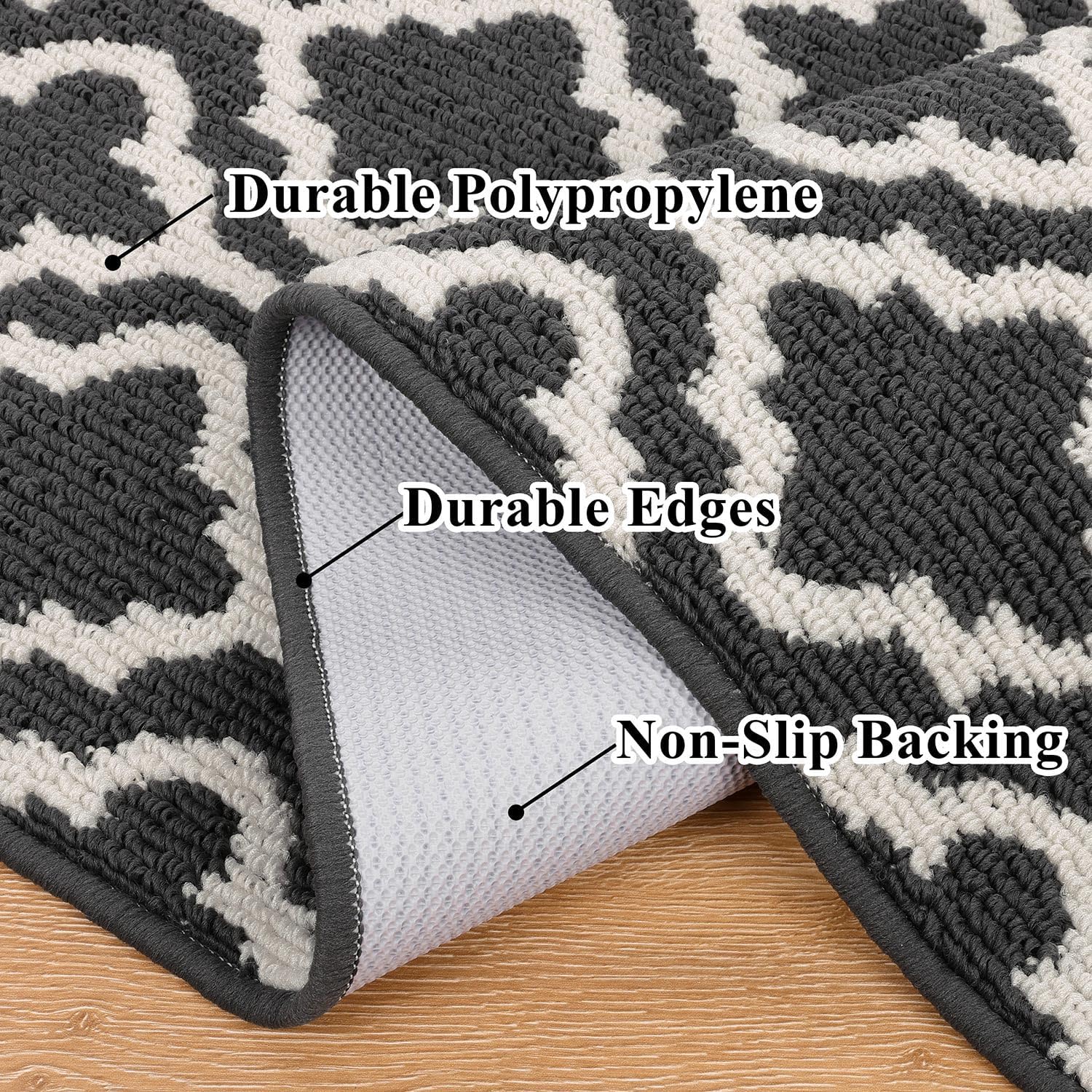 Thumbnail 1 de SHACOS zerbino lavabile grigio scuro 60 x 90 cm, antiscivolo e assorbente per interni