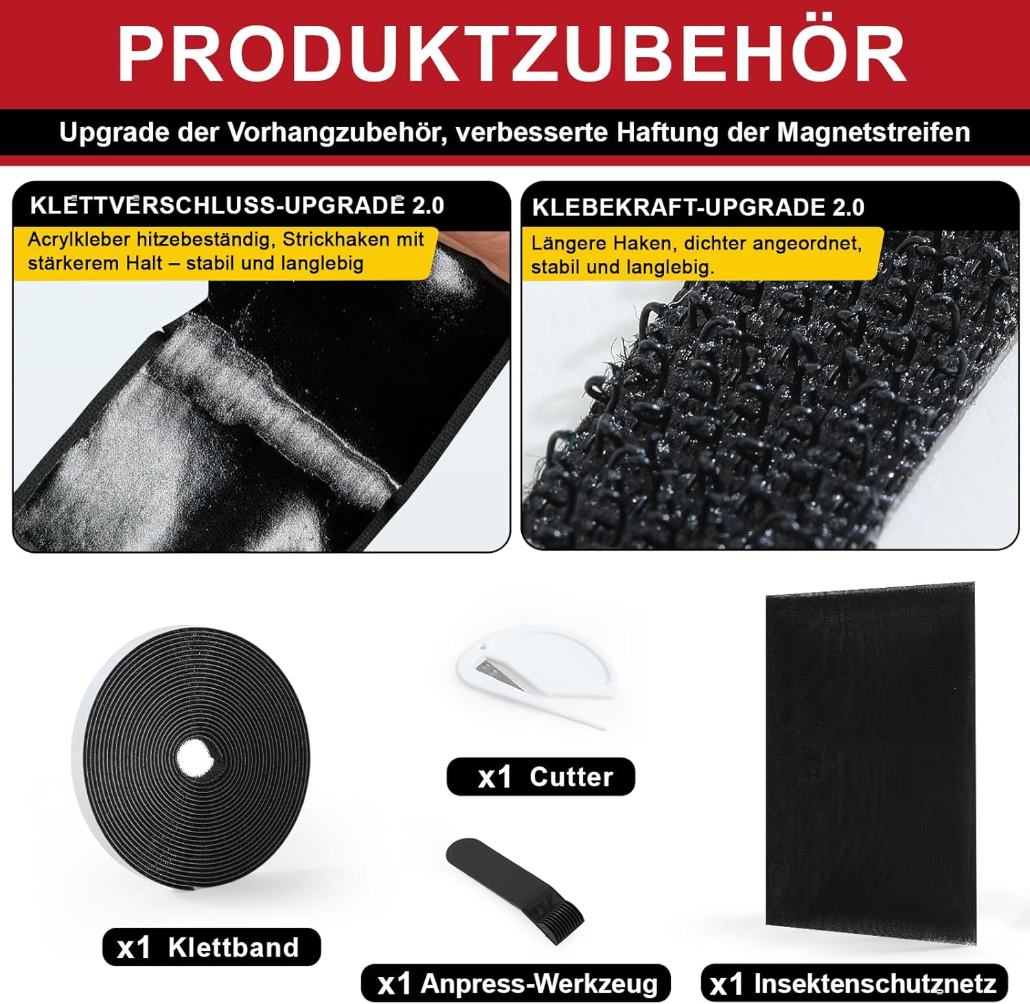 Thumbnail 1 de ZUIYIN Fliegengitter Fenster 150x250 cm – Insektenschutz ohne Bohren mit Upgrade 2.0 Klettband