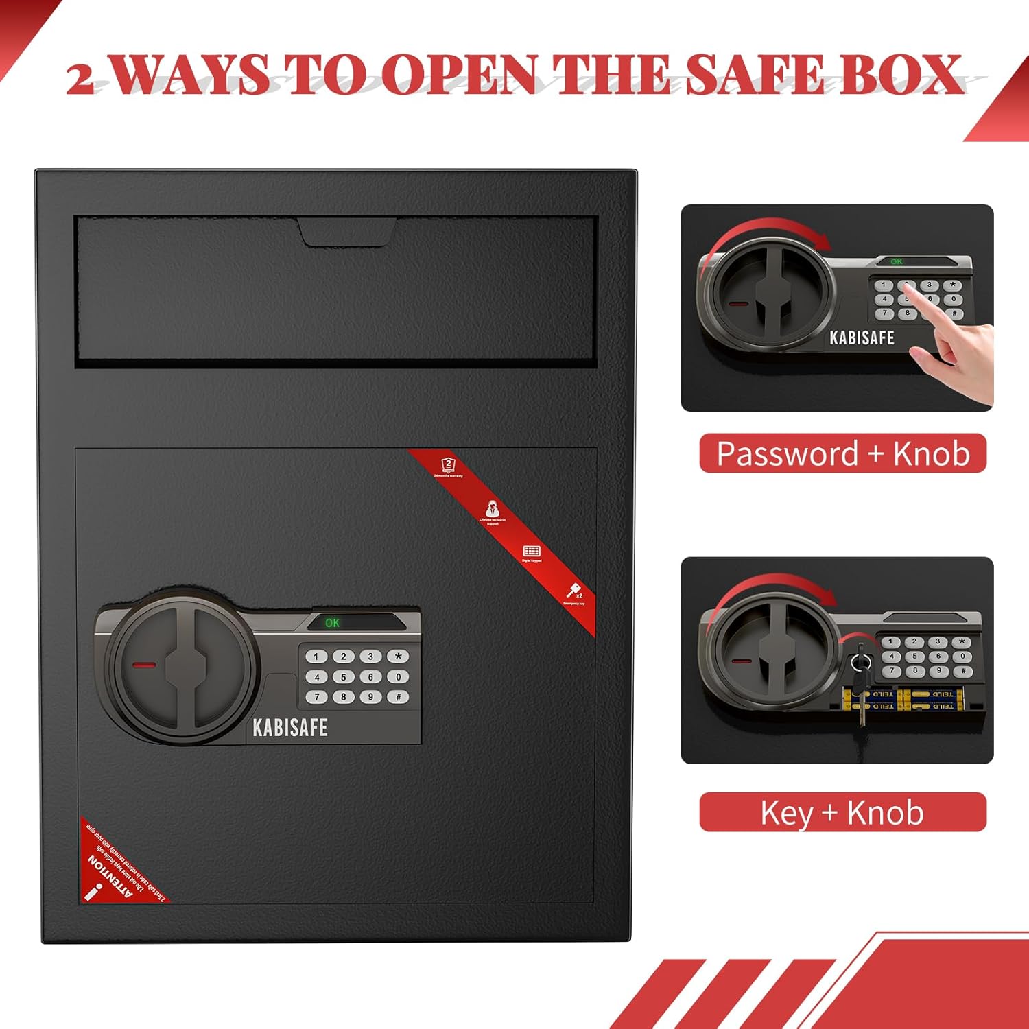 Thumbnail 6 de KABISAFE Depository Safe Box with Drop Slot (70L): Anti-Theft Cash Drop Safe with Digital Keypad Lock