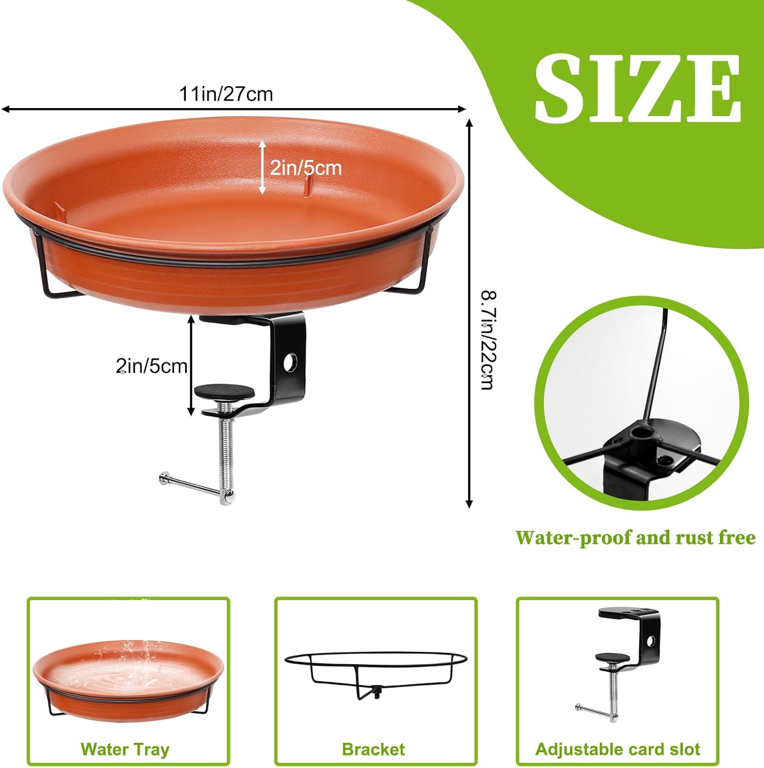 Detalle 2 de VeyFolzin.st Bird Bath 11in Deck