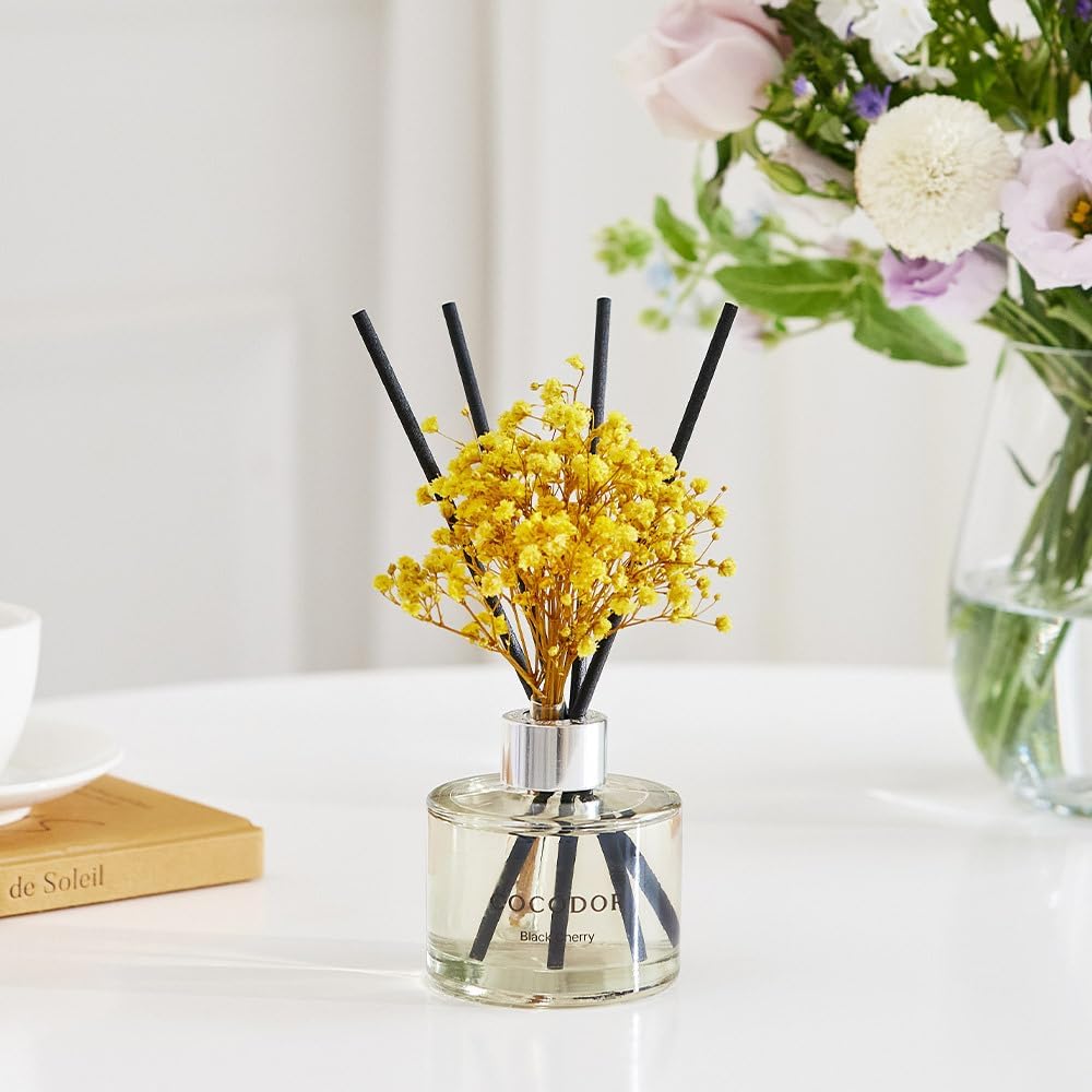 Detalle 1 de Cocod'or White Jasmine Reed Diffuser Set, 200 ml, 2-Pack with Preserved Flower