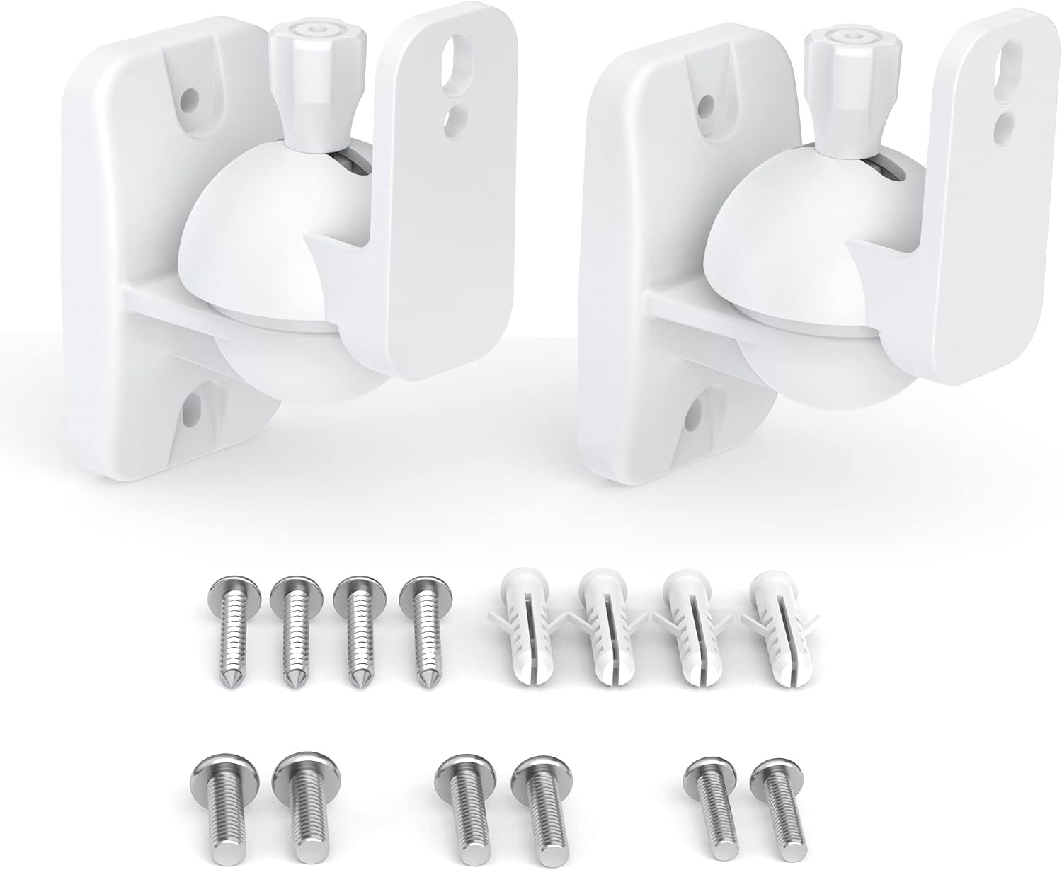 Detalle de HomeMount Speaker Wall Mount Brackets — Surround & Bookshelf Speaker Wall Mounts Kit (4 Pack, 8 lbs, Black)