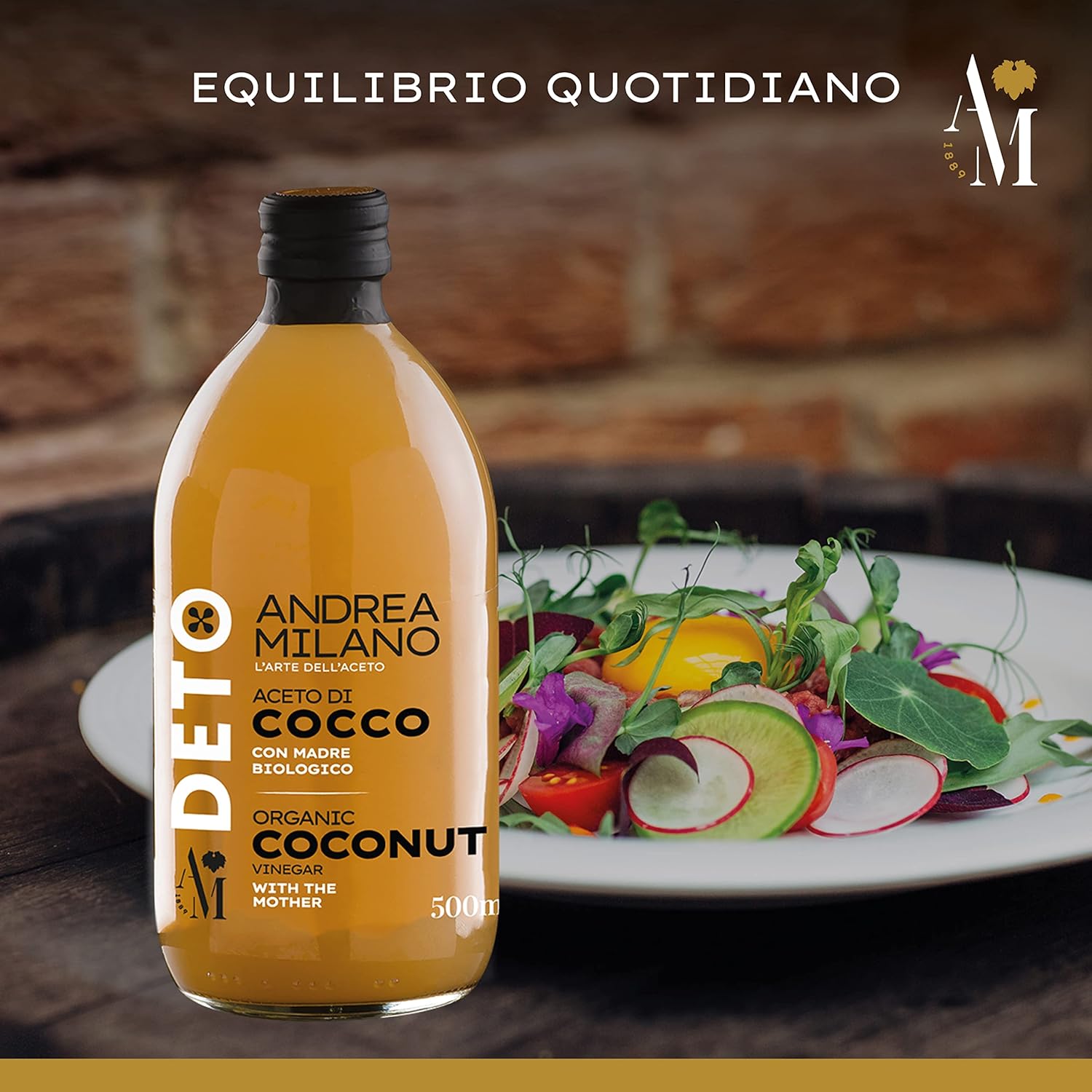 Thumbnail 1 de Deto Andrea Milano Aceto di Cocco Biologico con Madre – 500 ml, non pastorizzato