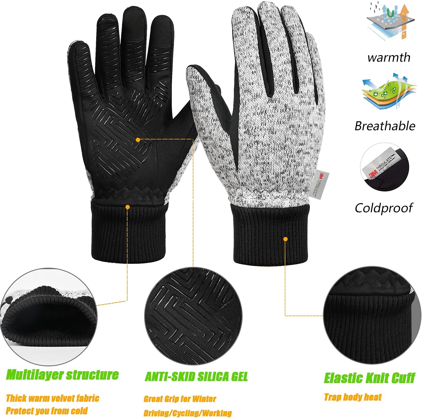 Thumbnail 6 de 3M Thinsulate Winter Gloves –10°F touchscreen cycling gloves