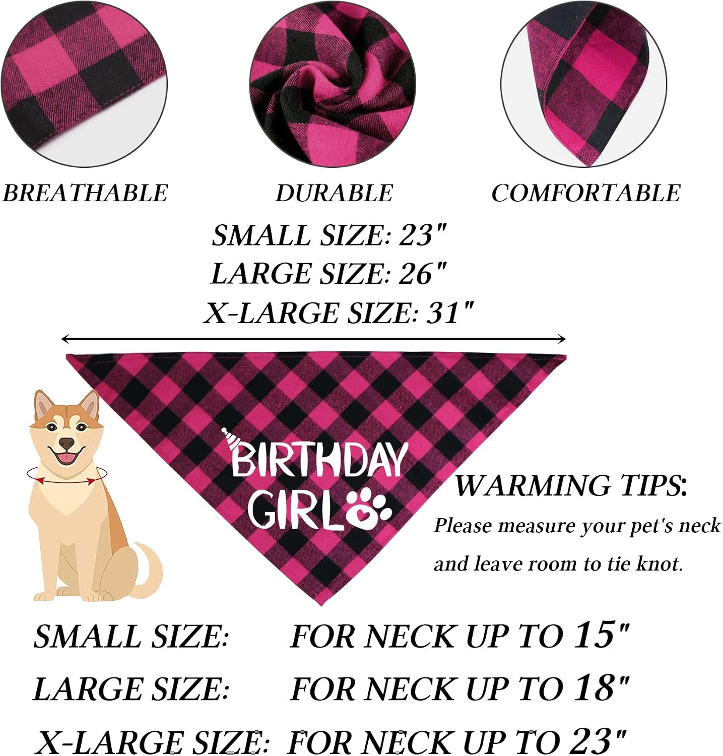 Detalle 2 de STMK Dog Birthday Bandana, X-Large
