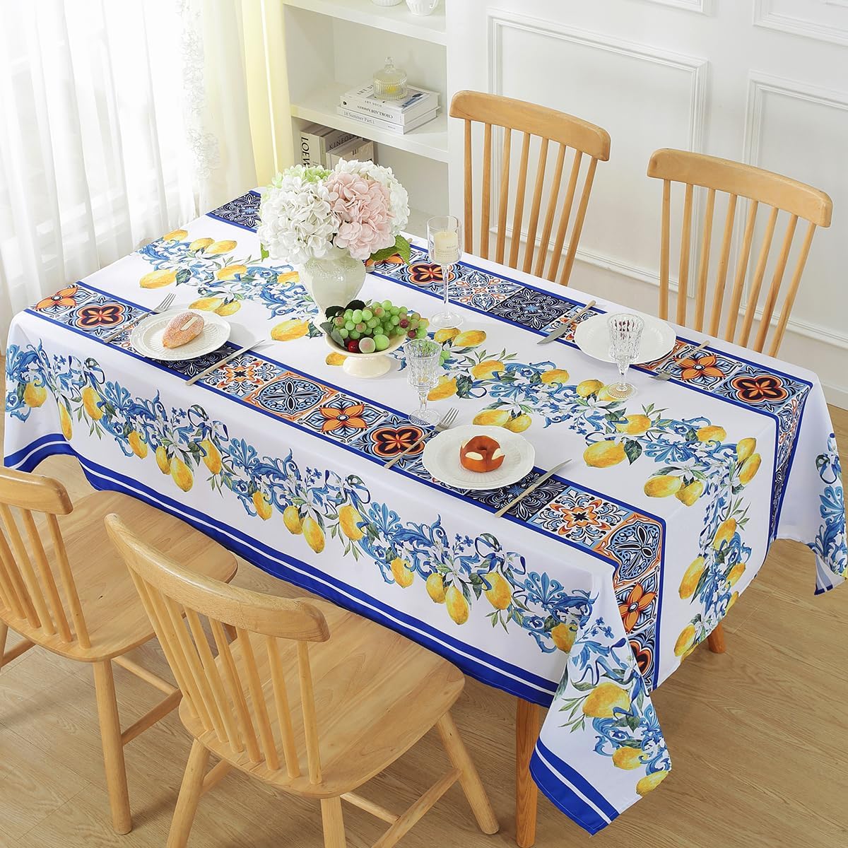Detalle de SASTYBALE Lemon Tablecloth, 60 x 120 Inch