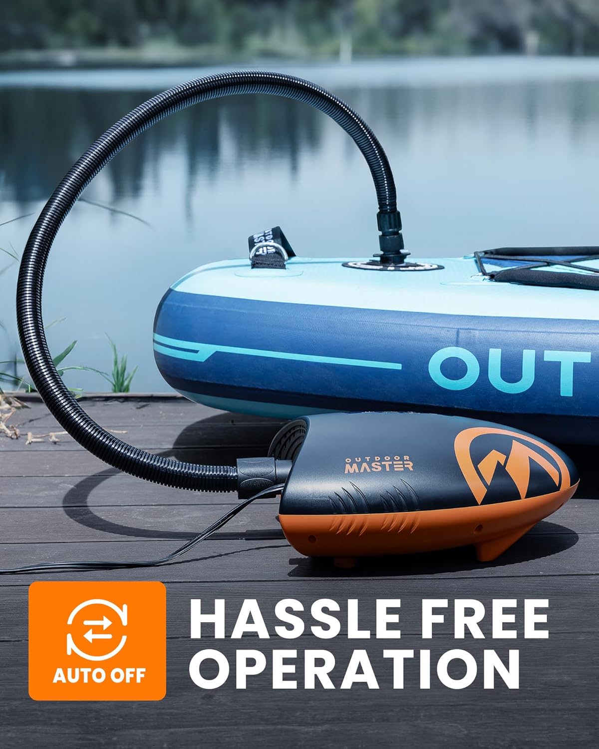 Thumbnail 5 de OutdoorMaster Shark 20PSI High Pressure SUP Air Pump – Intelligent Dual Stage Inflation with Auto-Off