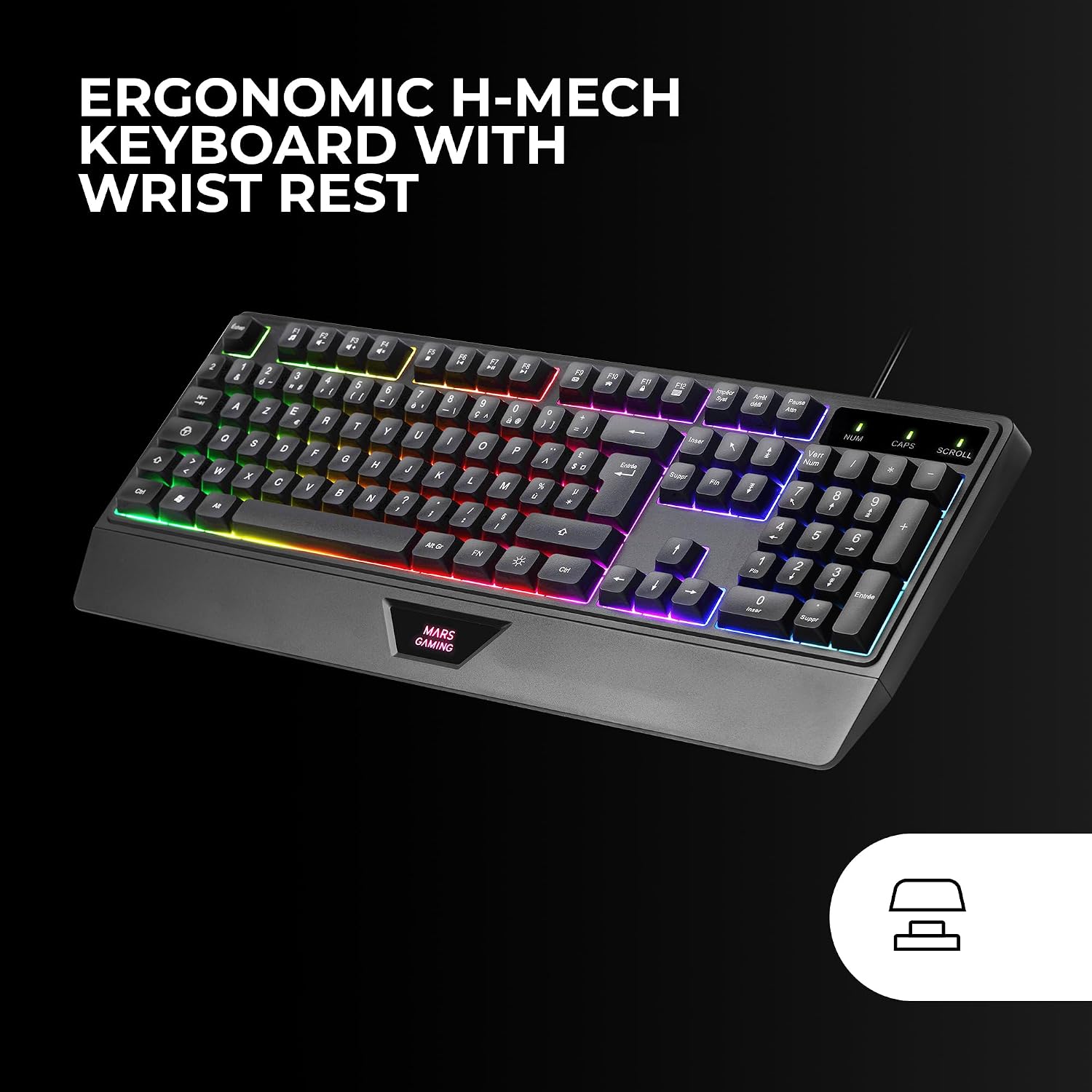 Detalle 2 de Mars Gaming MCP124 🎮 Combo Gaming Teclado, Ratón y Alfombrilla 3en1