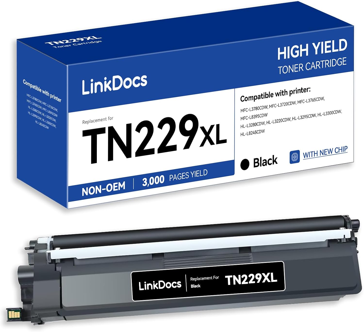 Detalle de LinkDocs Black Compatible Toner Cartridge TN229XLBK