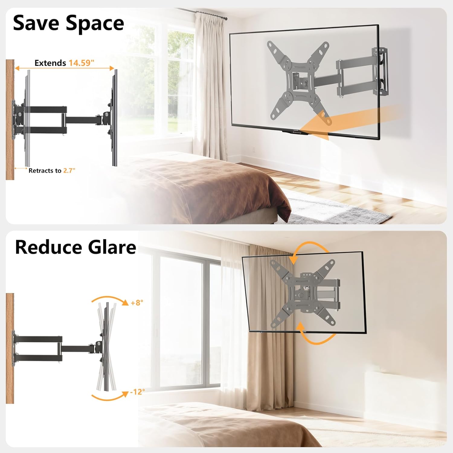 Thumbnail 6 de Full Motion TV Wall Mount 44 lbs