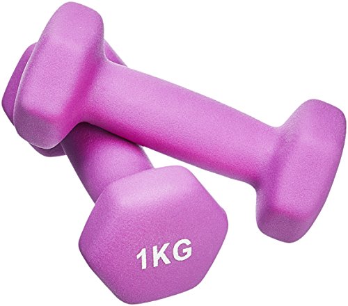Detalle 2 de Amazon Basics Neoprene Dumbbell Pair, 2 kg, Pink