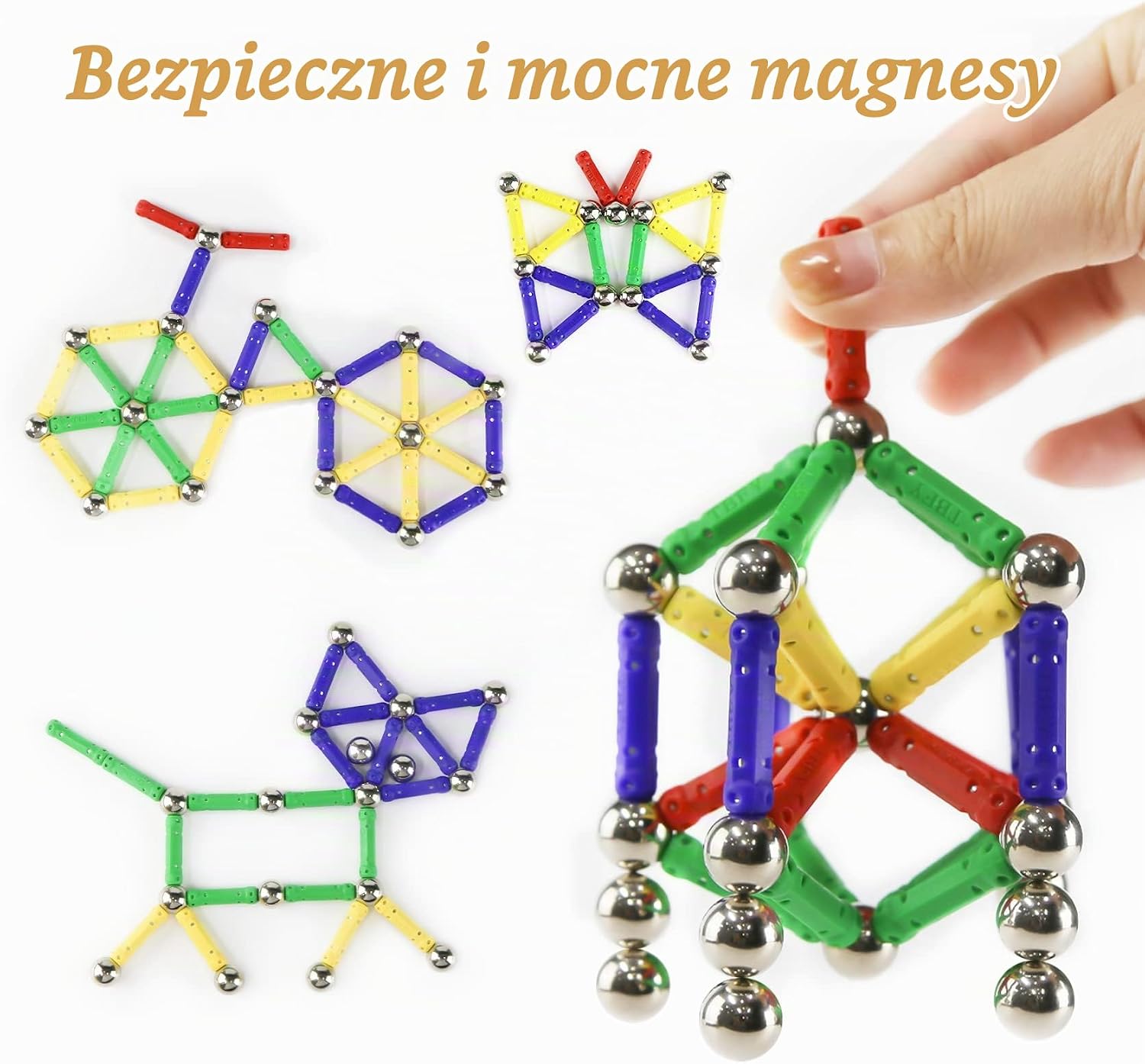 Detalle 2 de Jvchengxi JV-MS-144 magnetyczny zestaw konstrukcyjny, 144 elementy