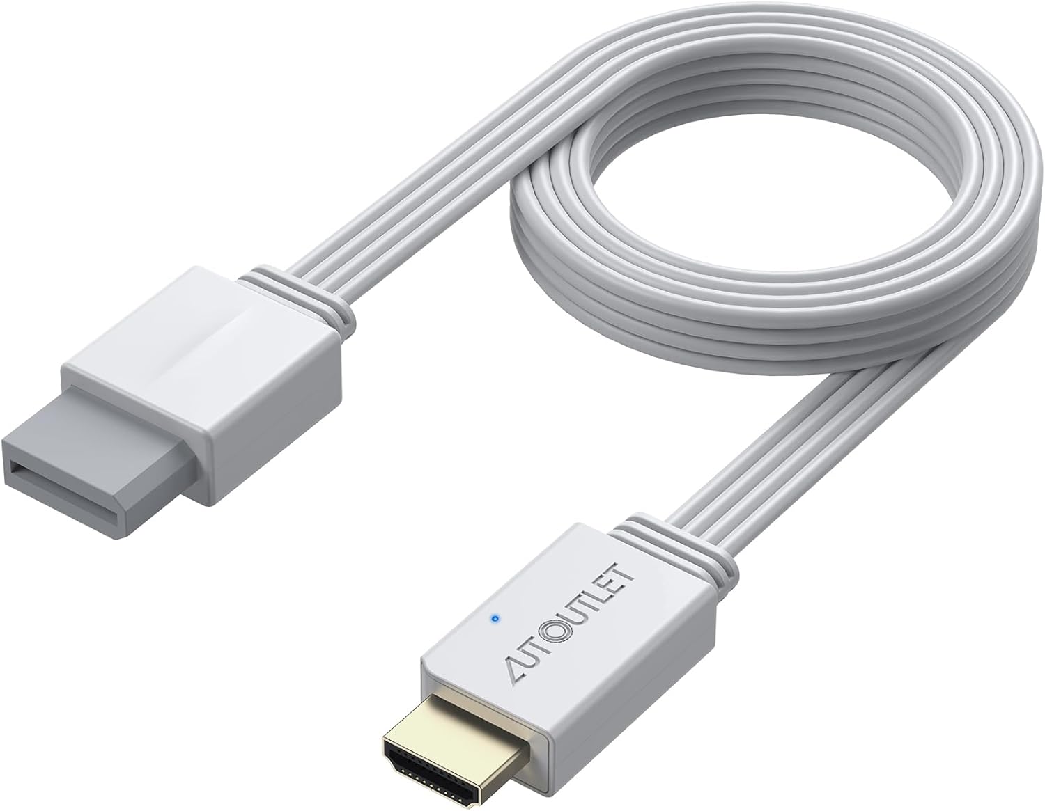 Detalle de AUTOUTLET Wii HDMI Adapter – Plug & Play, 150 cm Kabel, 720p/1080p Konverter für Wii