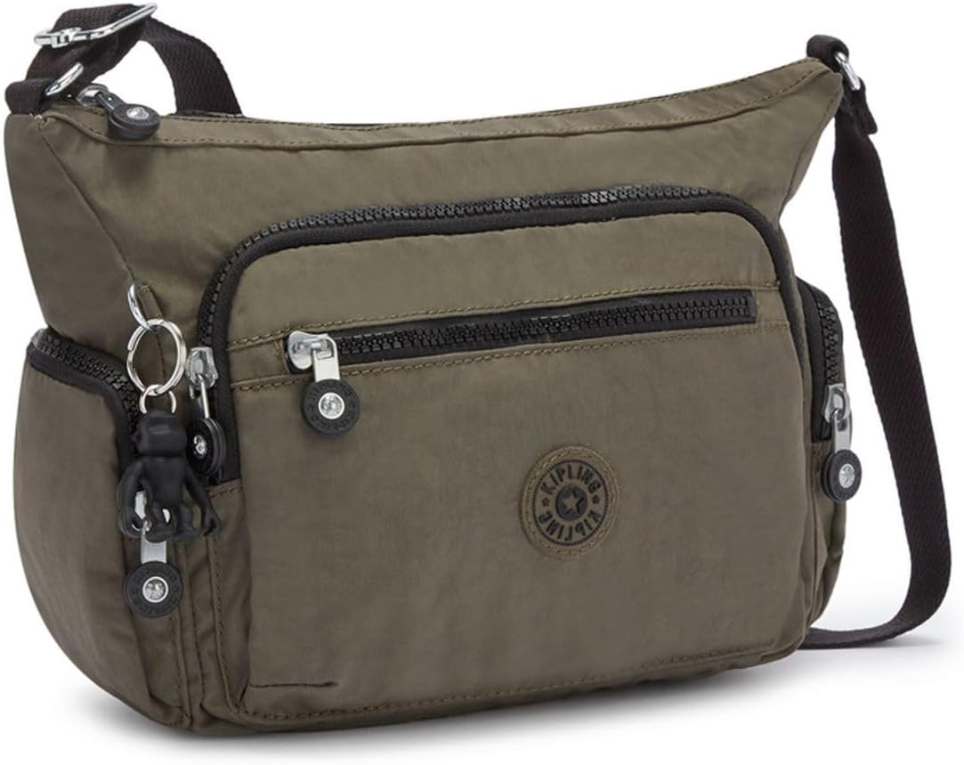 Detalle 2 de Kipling GABBIE S Borsa a tracolla piccola – Green Moss: compatta, idrorepellente e pratica