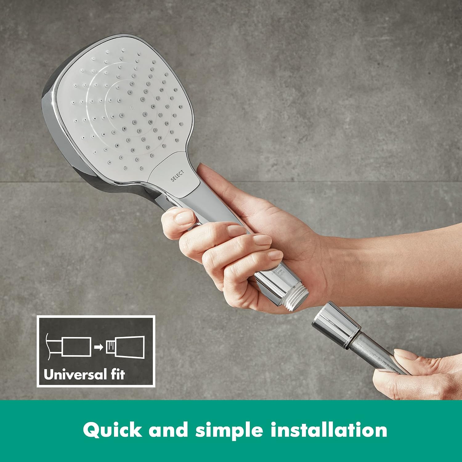 Thumbnail 4 de hansgrohe Croma Select E – Pommeau de douche 3 jets (110 x 110 mm) Argenté et blanc