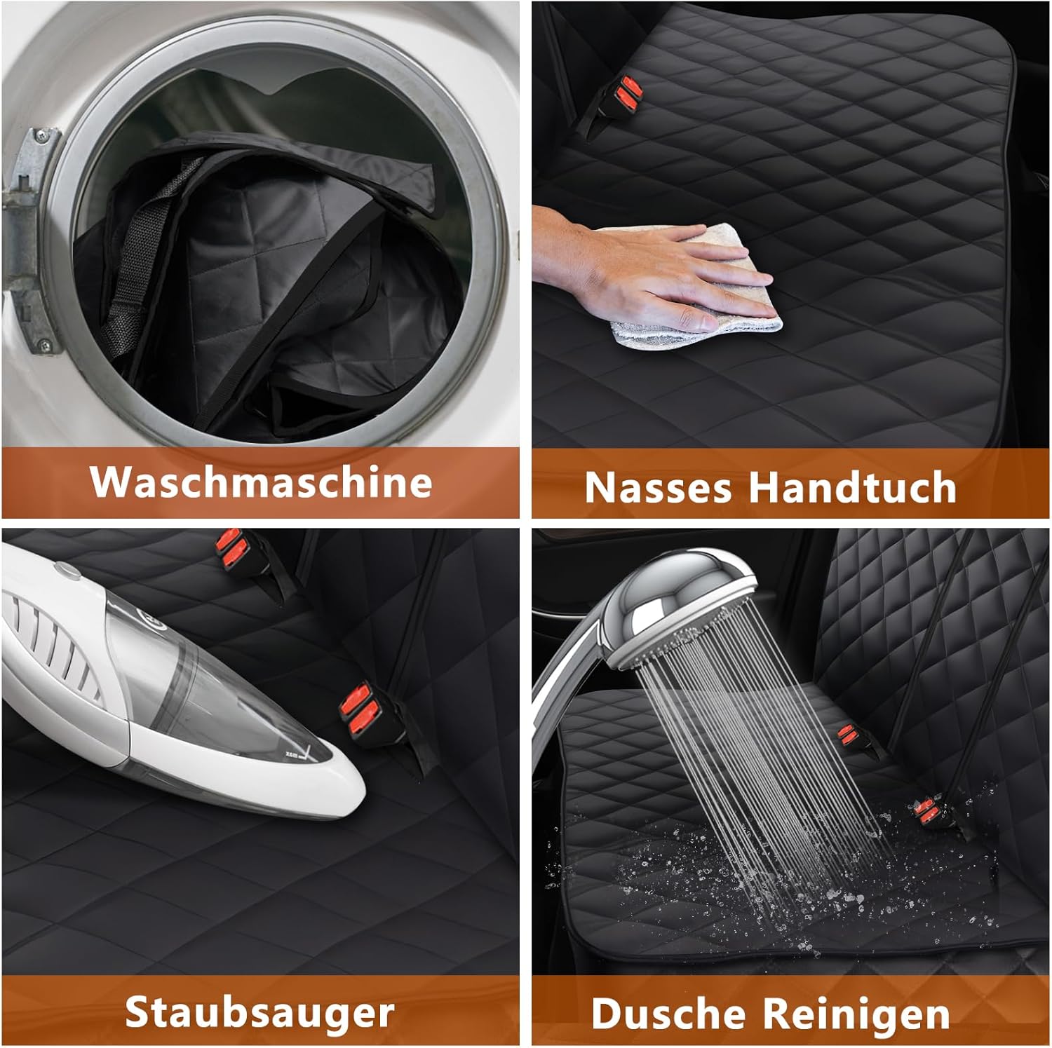 Detalle de Alfheim Hundedecke Auto Rückbank – universell passend, wasserdicht und rutschfest