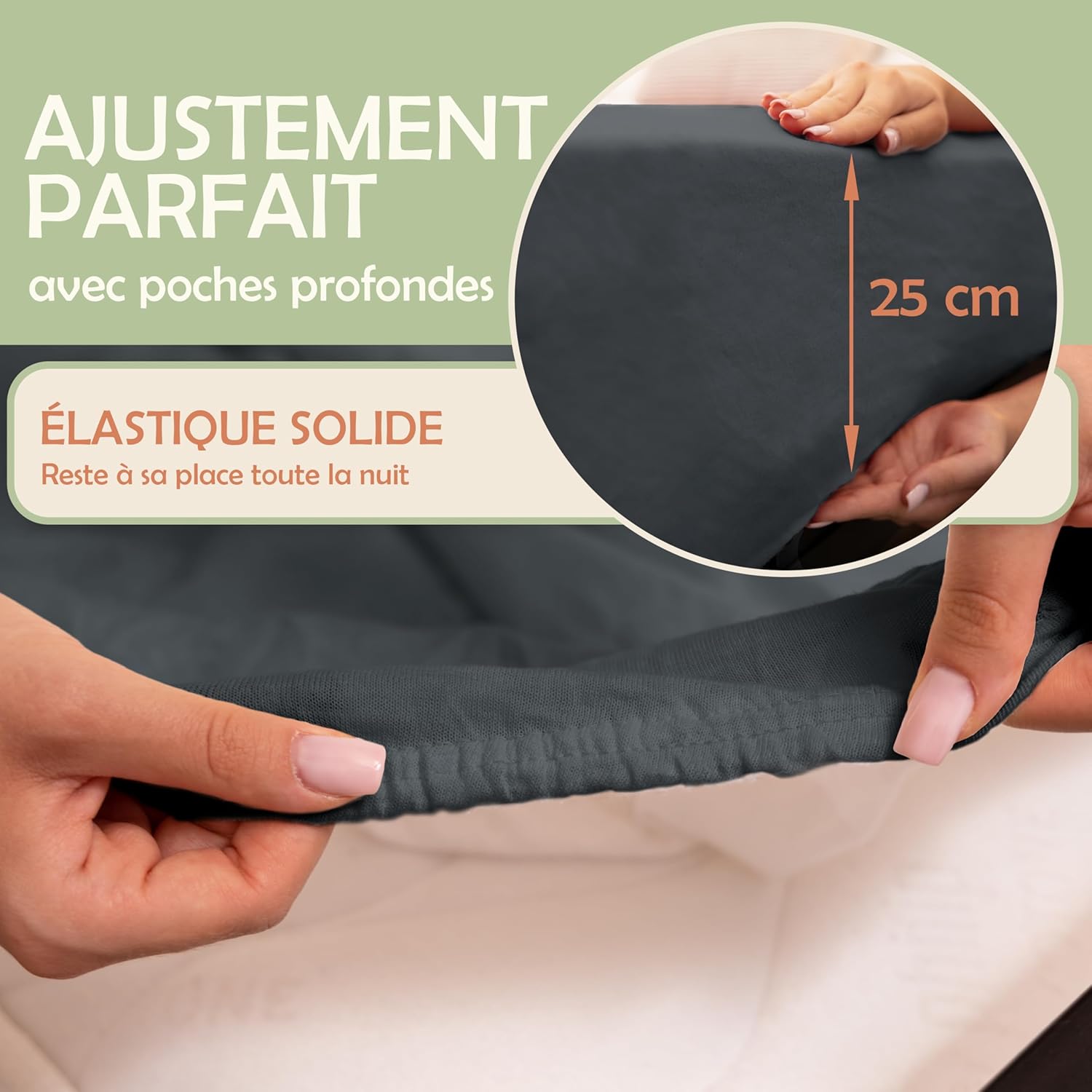 Thumbnail 1 de NatureMark Drap-Housse en Microfibre Brossée – Ultra Doux 90x200 cm Gris Anthracite