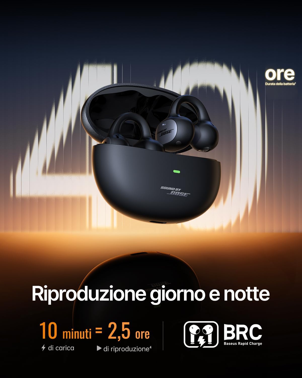 Detalle de Baseus Inspire XC1 Open-Ear: cuffie Bluetooth con suono Bose e autonomia 40 h