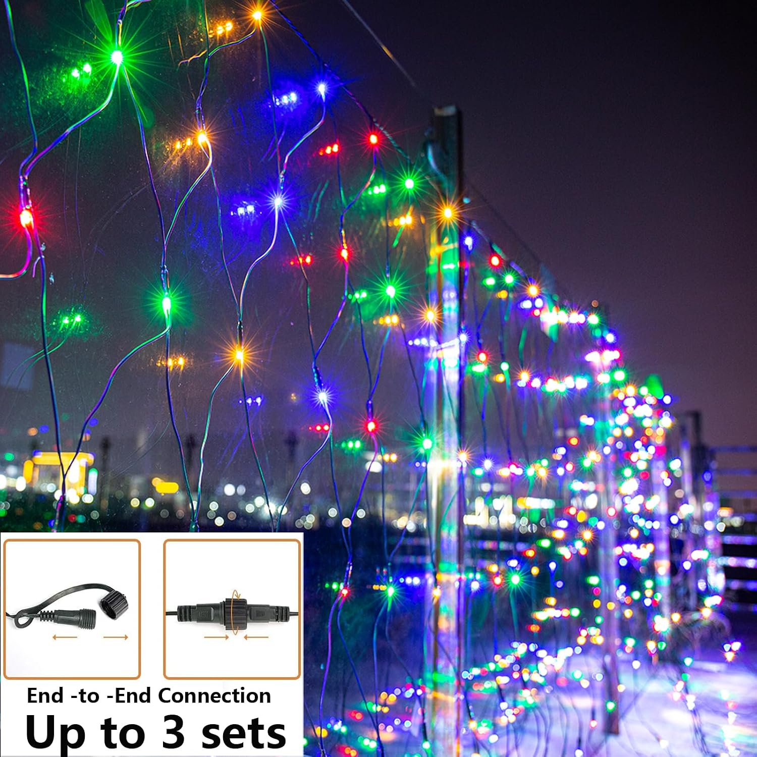 Detalle de Joomer Christmas Net Lights 12 ft x 5 ft