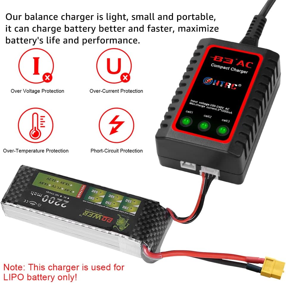Thumbnail 4 de Haisito B3 Chargeur LiPo 2S/3S : Chargeur BC compact avec équilibre et protection