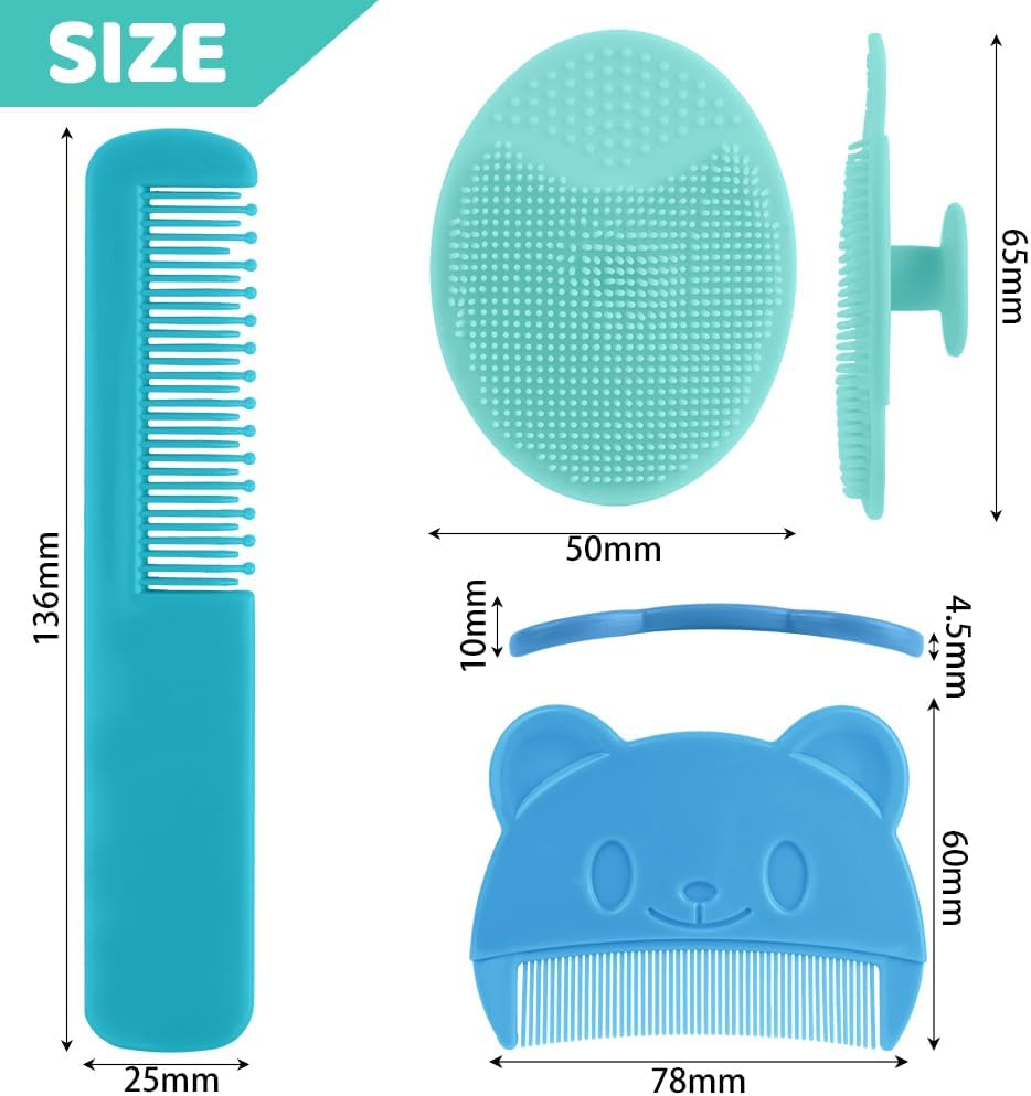 Thumbnail 1 de Aolso Spazzola da Bagno per Neonati – Set da 3 pezzi in silicone con ventosa e uso multifunction