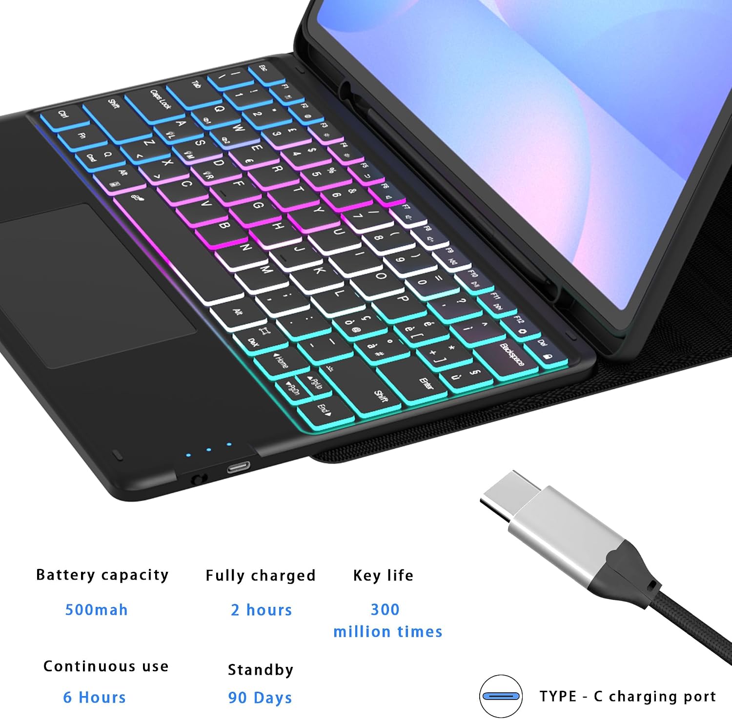 Detalle 2 de VANKYPAD Custodia tastiera per Tab S10 FE+