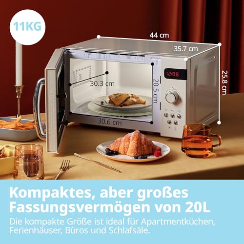 Thumbnail 4 de Comfee CMSRO 20 di cr Mikrowelle im Retro-Stil – 20 L, 800 W, 8 Automatikprogramme