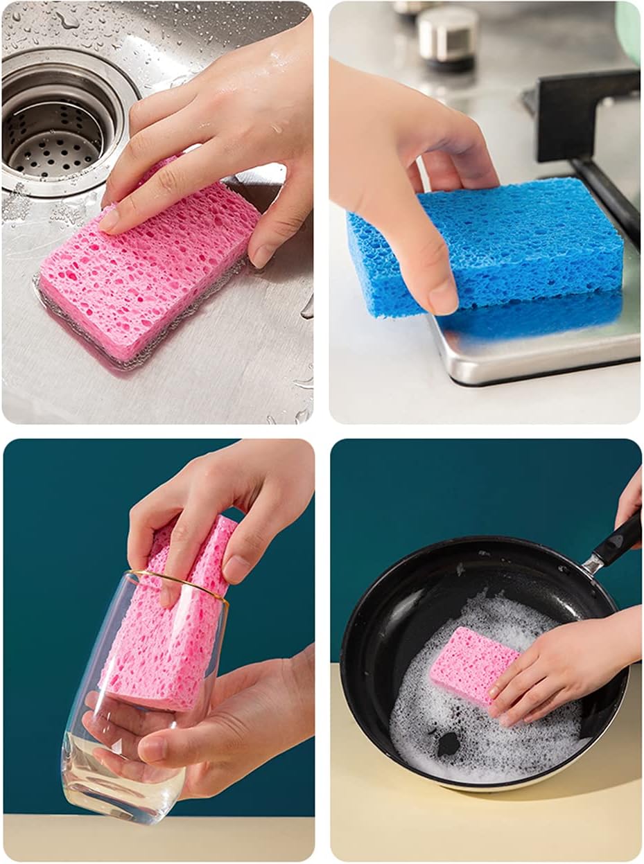 Thumbnail 4 de METUUTER 12-Count Kitchen Sponges: Compressed Cellulose, Non-Scratch Dish Sponges for Kitchen, Bathroom, and Car Care