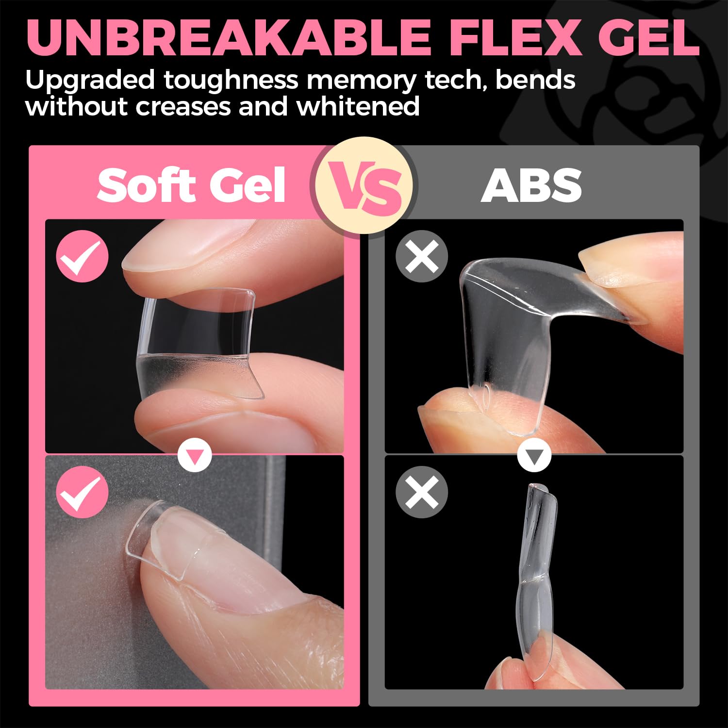 Detalle 1 de UNA GELLA Short Square Gel Nail Tips 504PCS