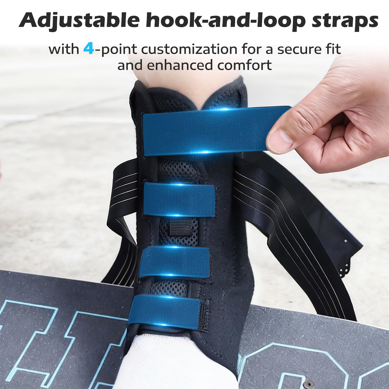 Detalle 2 de HiheXien Medium Ankle Brace with Adjustable Straps and Removable Side Splints