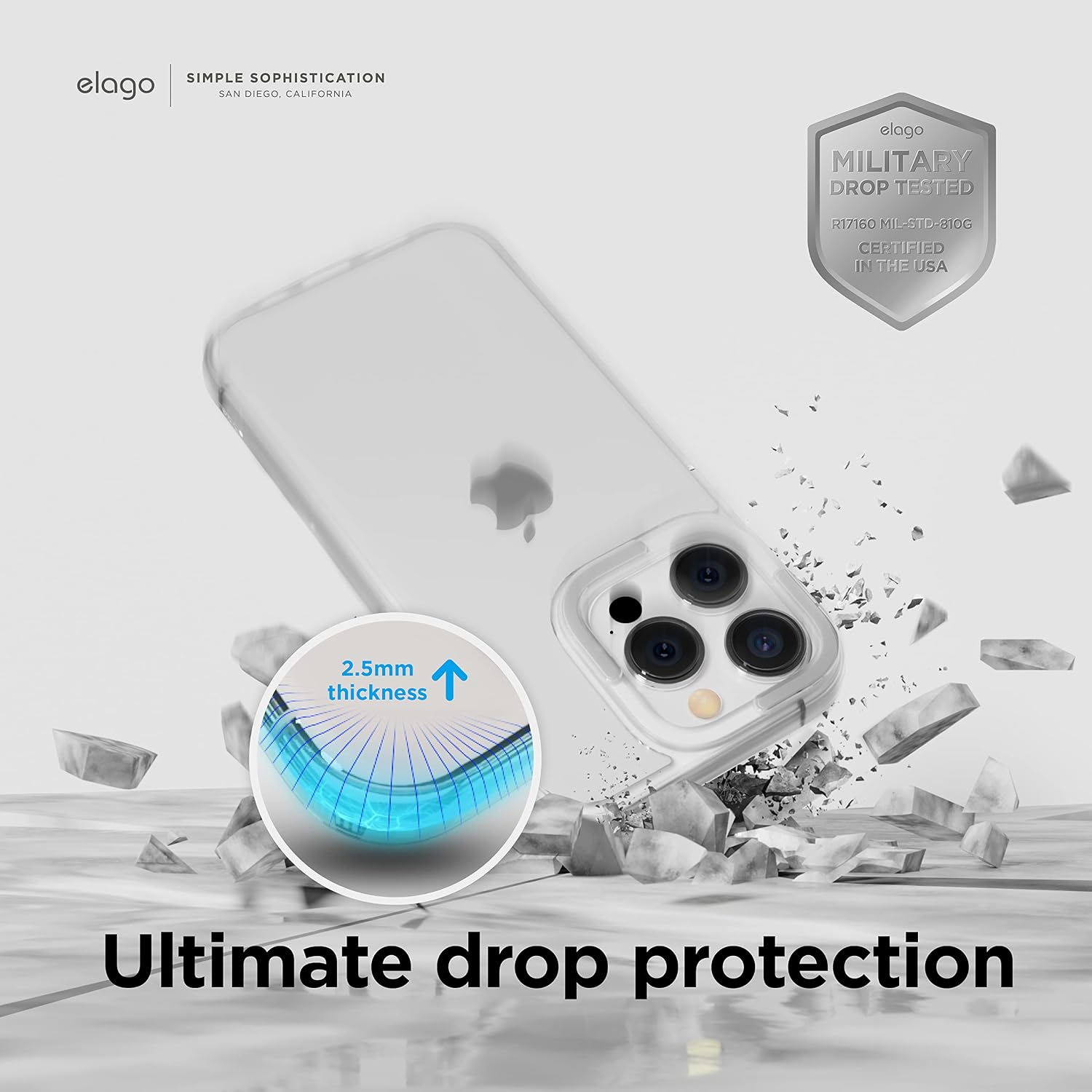 Thumbnail 5 de elago Cover Trasparente Dual Compatibile con iPhone 14 Pro (6.1\”) Bianco, PC + TPU ibrido antiurto