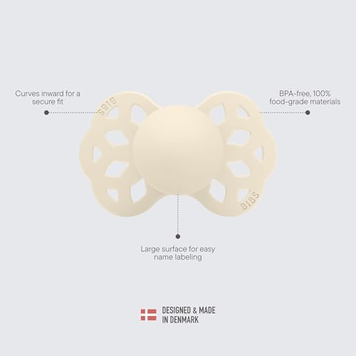 Thumbnail 3 de Lot de 2 sucettes BIBS Infinity, taille 2, ivory/blossom 🍯