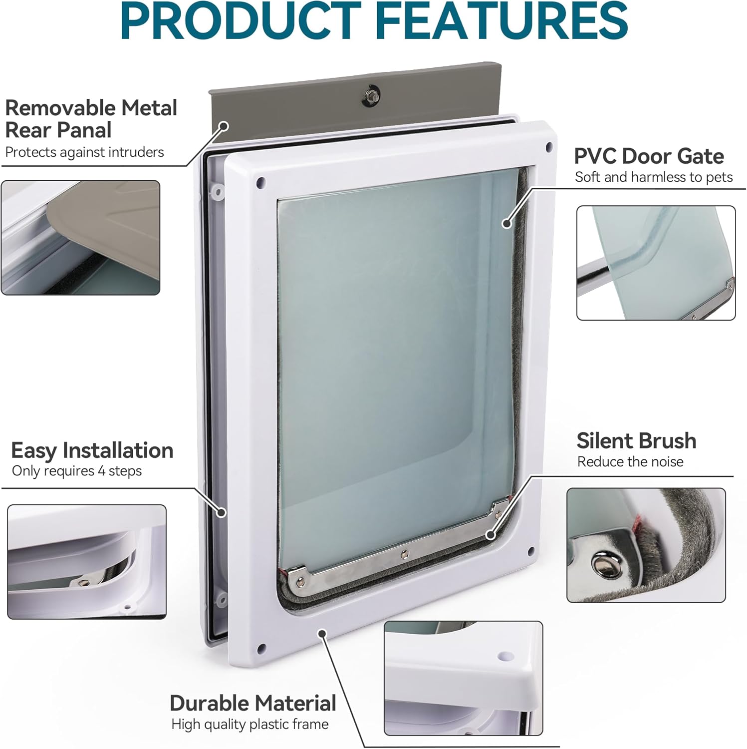 Thumbnail 3 de PAWISE 2 Way Dog Door with Lockable Flap and Flexible Transparent Panel (25 x 29cm)