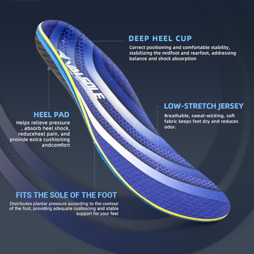 Detalle de VALSOLE Plantar Fasciitis Arch Support Insoles Size 13 🦶