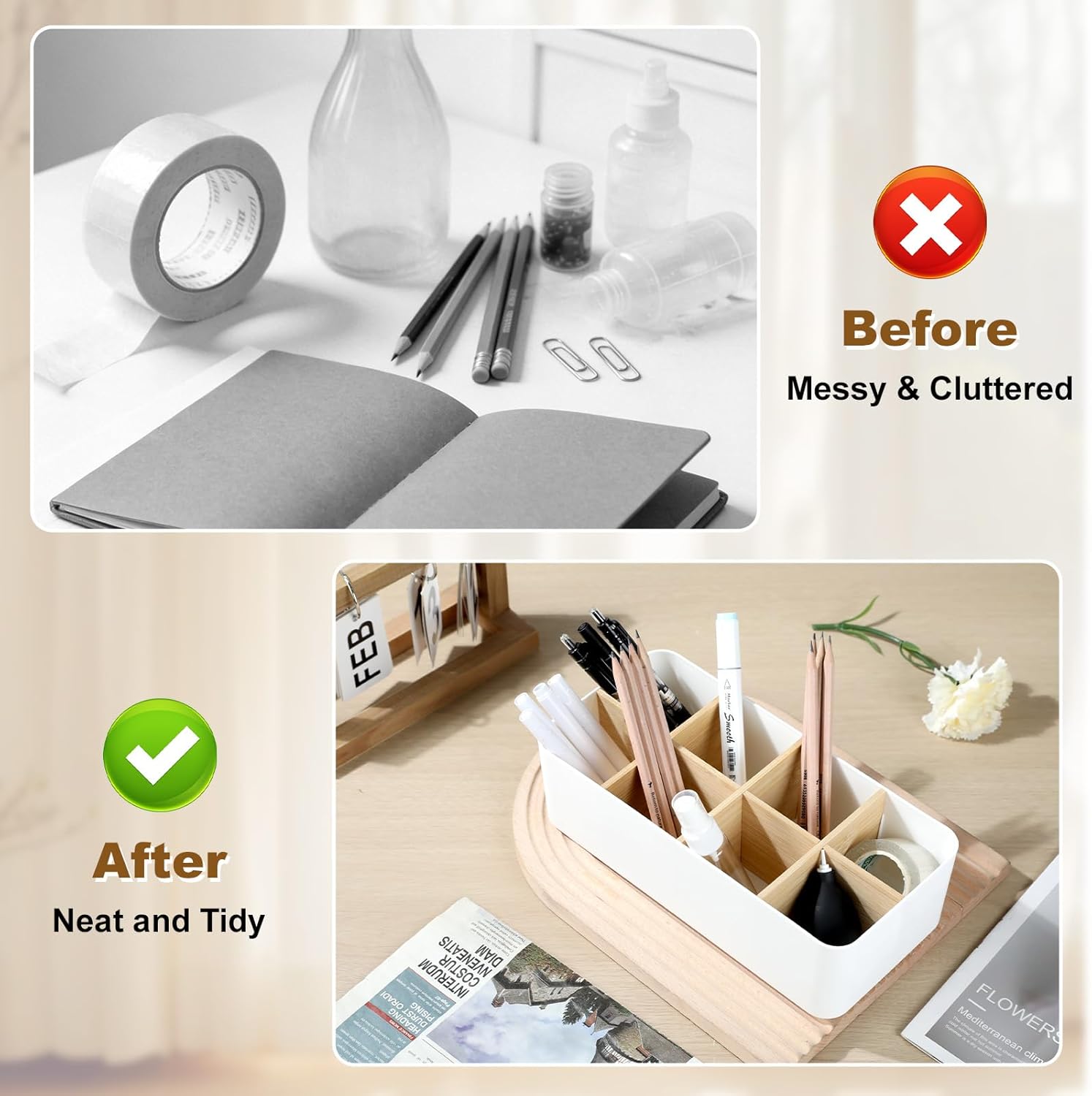 Thumbnail 4 de AiQInu Organisateur de Bureau 26,6 cm 🧰