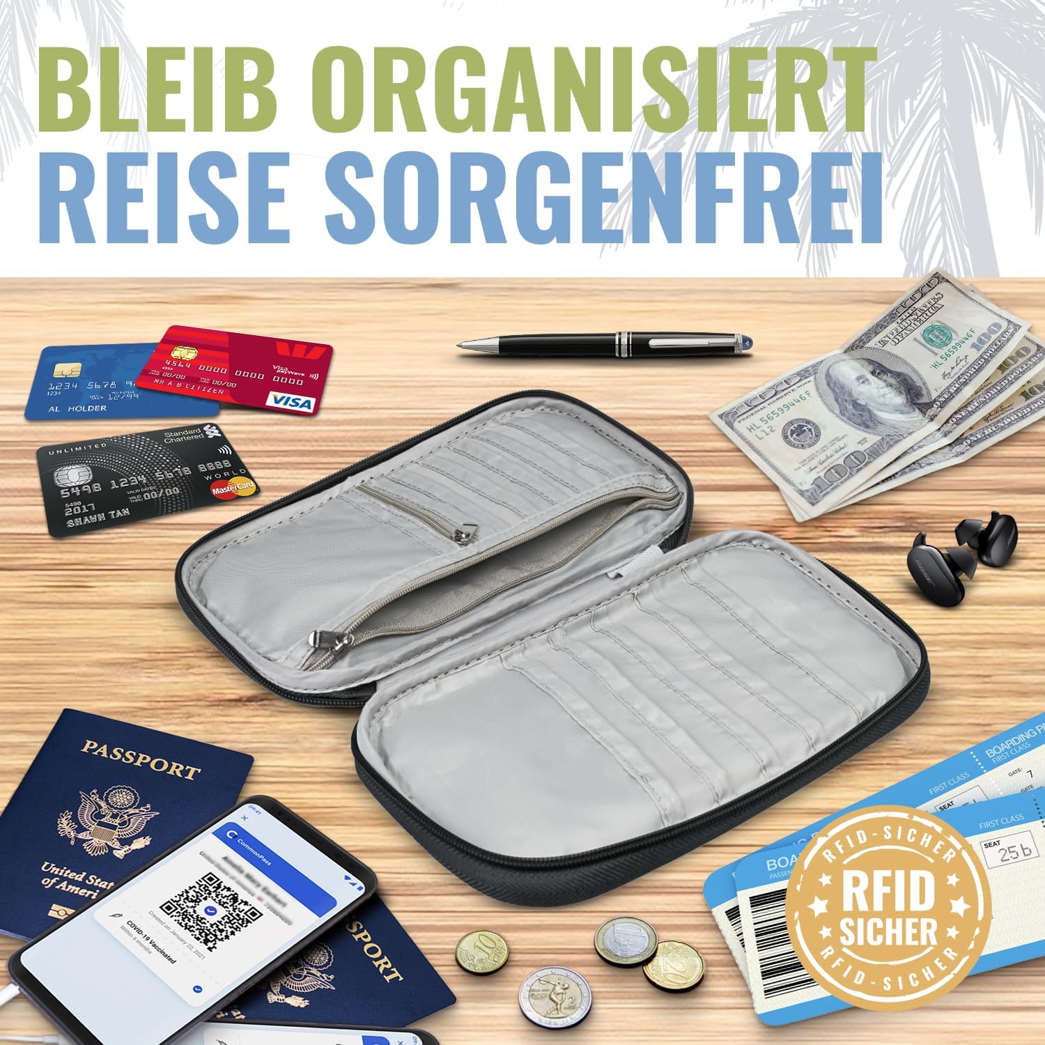Thumbnail 4 de BOACAY Reisepass Tasche 13x22,5 cm