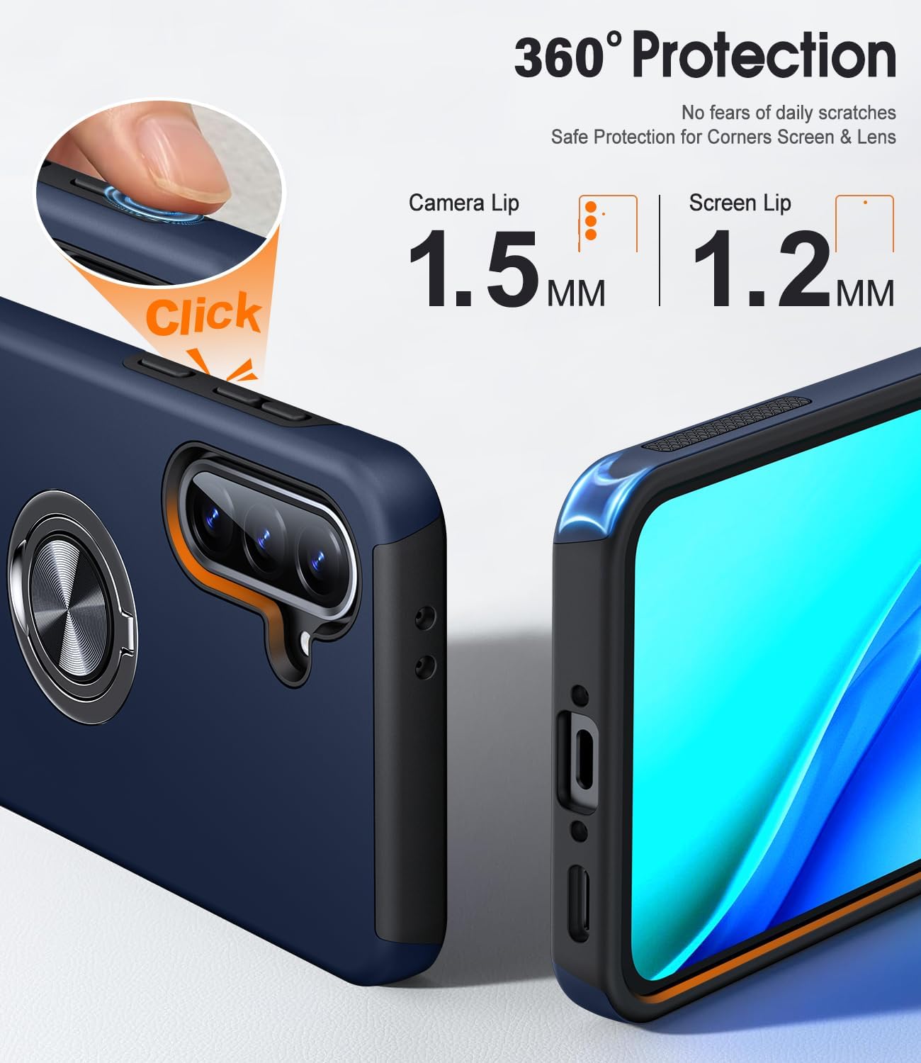 Thumbnail 5 de AOUIA Samsung Galaxy A56 5G case with 360° ring