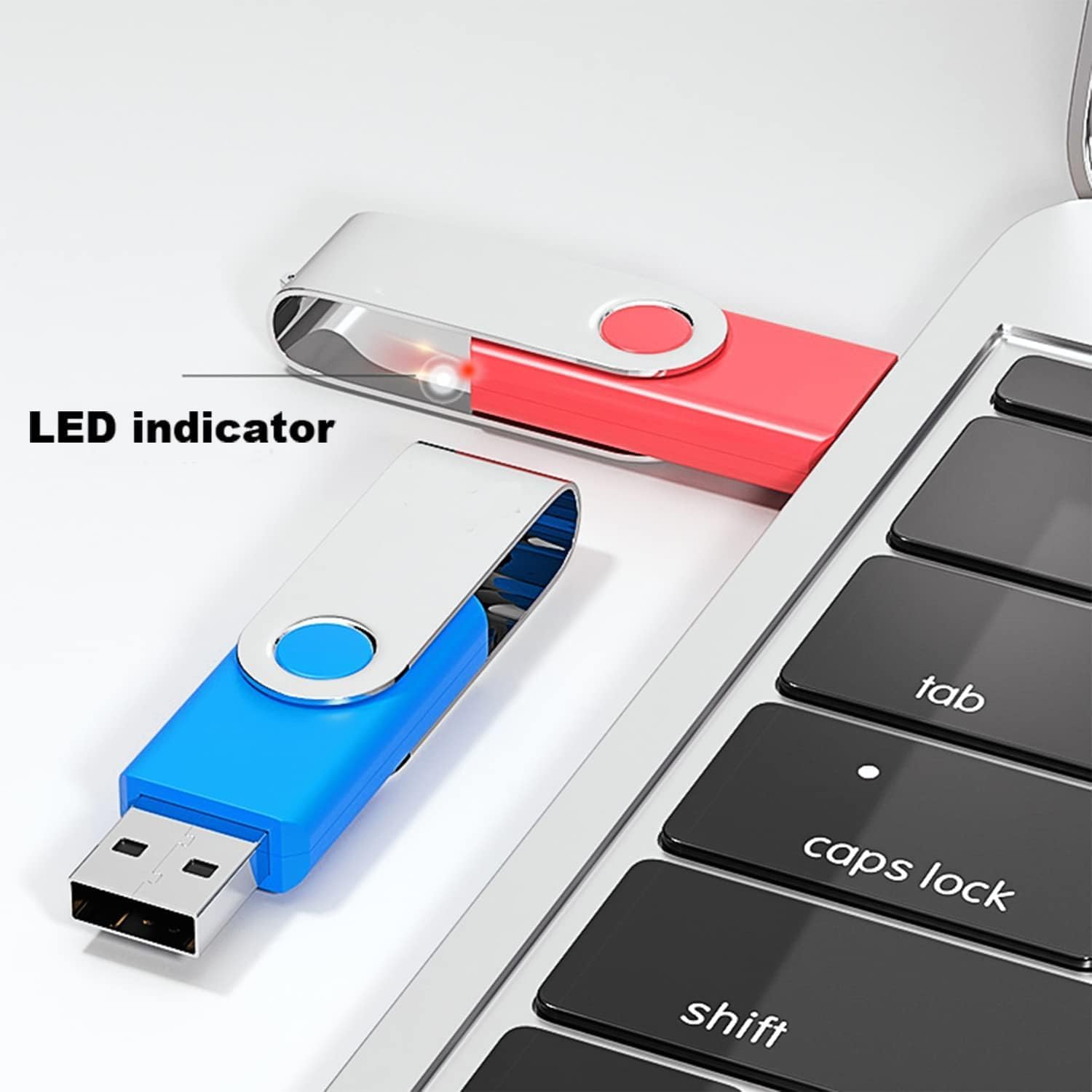 Thumbnail 1 de 2 Pack 8GB USB 2.0 Flash Drives with Swivel Design (Black)