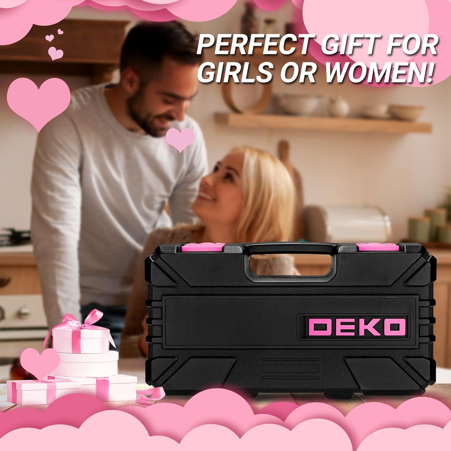 Thumbnail 5 de DEKO Cassetta Attrezzi Completa Professionali Rosa 62 Pezzo | Kit da Lavoro con Valigetta