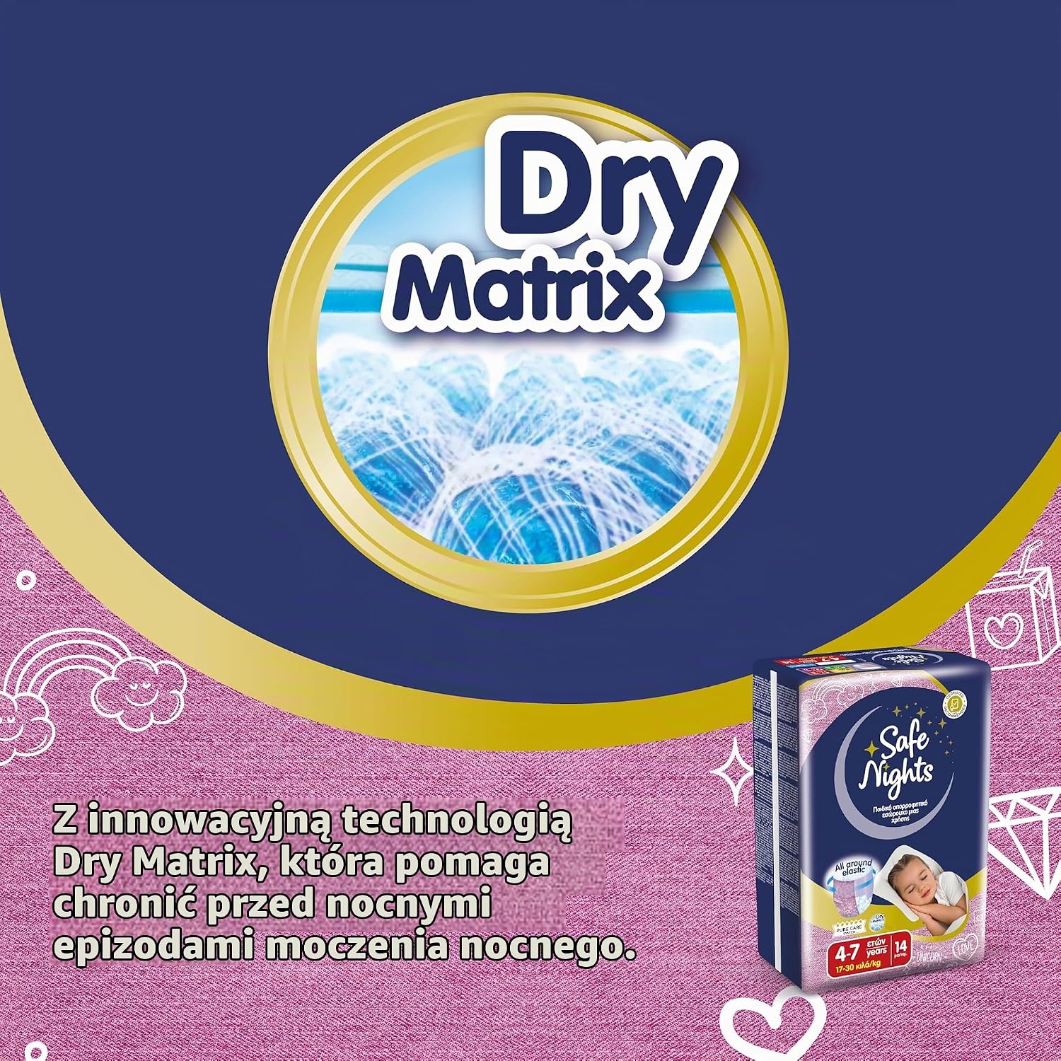 Thumbnail 2 de Babylino Safe Nights Girl – chłonne majtki nocne, 4–10 lat, 20–35 kg, 84 szt.