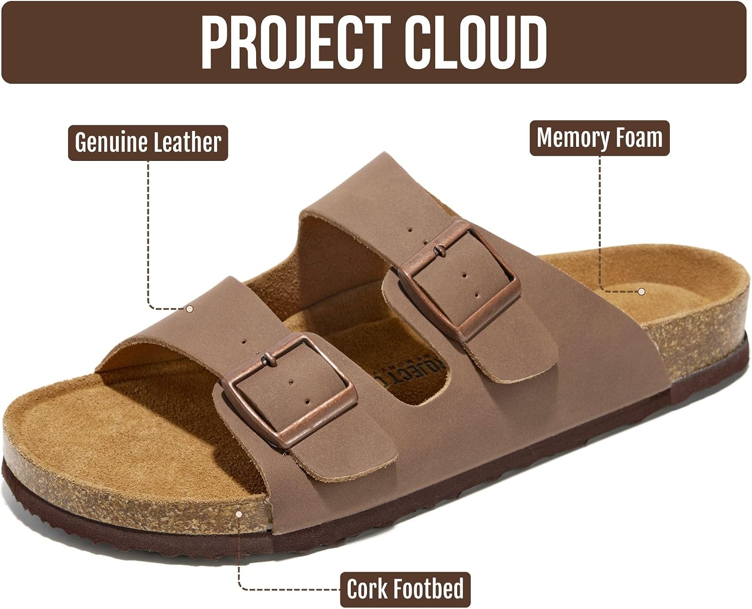 Detalle 2 de Project Cloud Men's Sandals, Genuine Leather