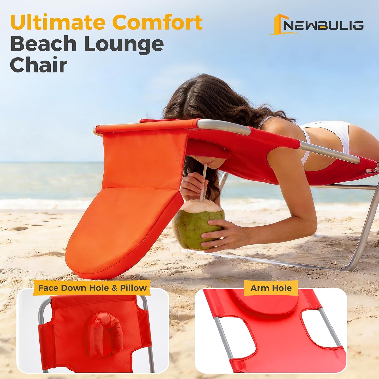 Detalle de NEWBULIG Beach Lounge Chair, 5-Position
