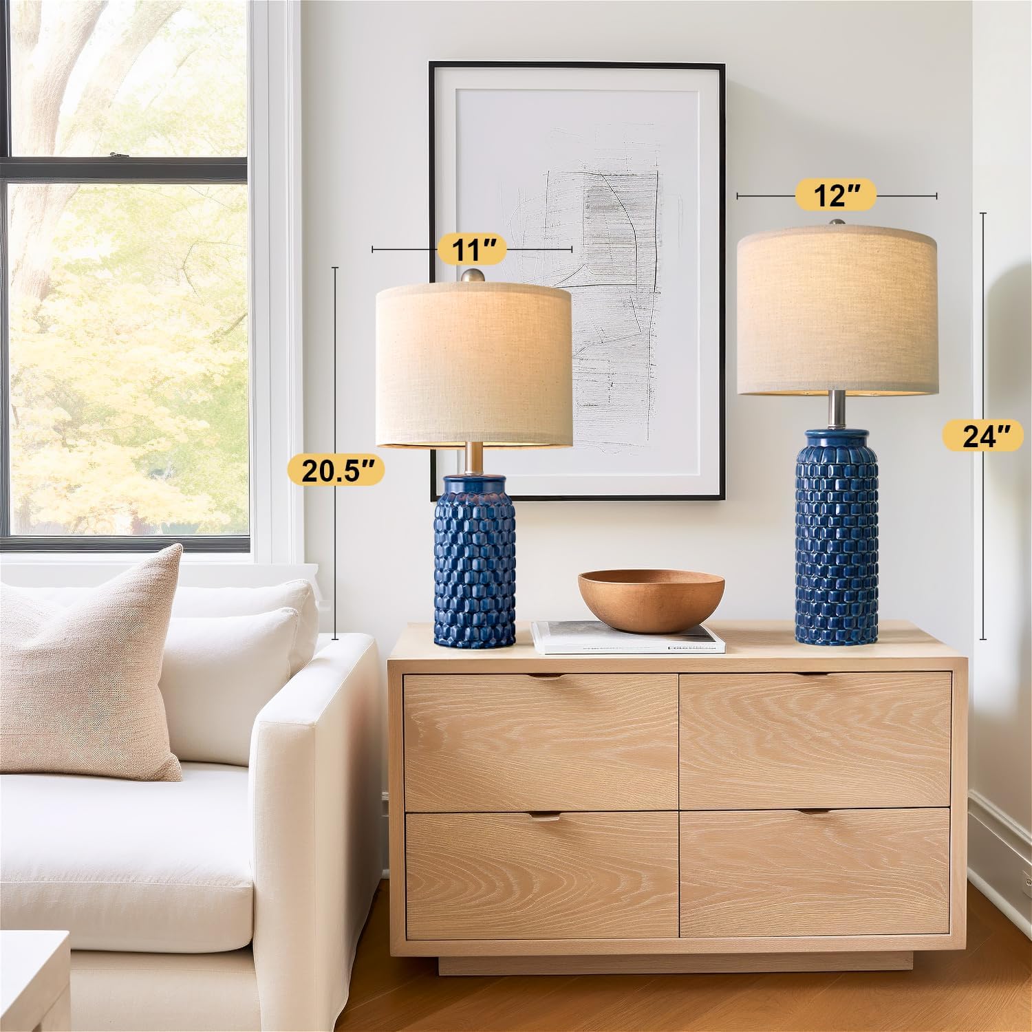 Thumbnail 4 de USumkky Ceramic Table Lamps 24-Inch