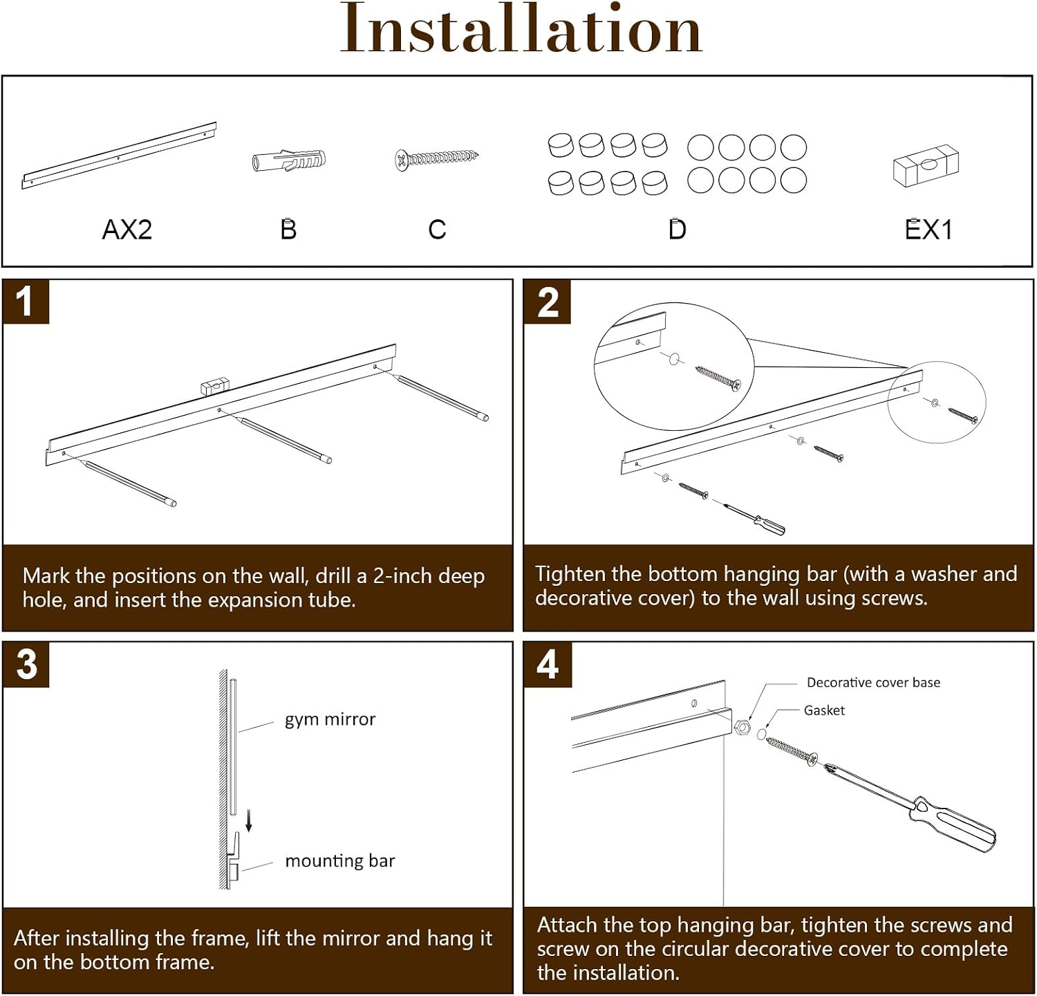 Thumbnail 6 de Brisafe Wall-Mounted Mirror, 72 x 24 in.